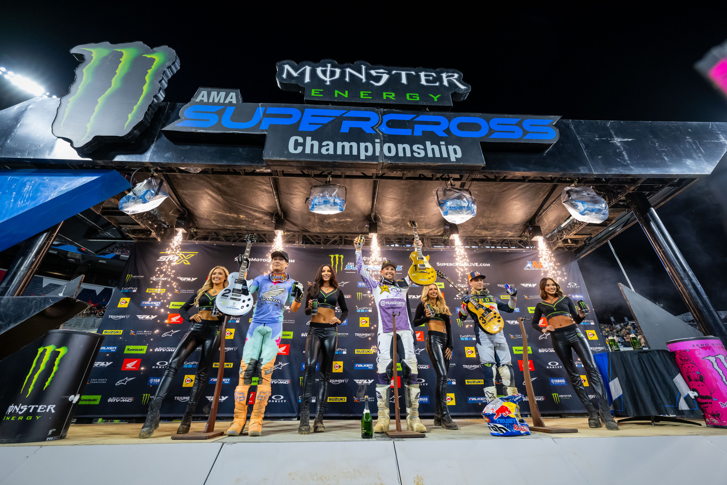 The 250SX East/West Showdown main event podium.