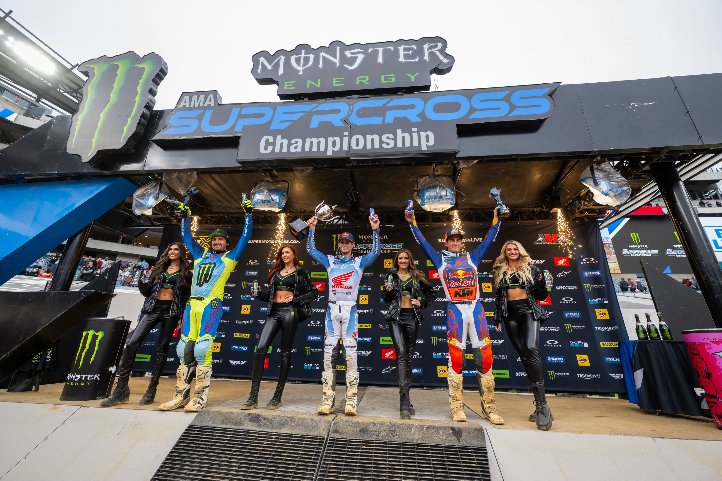 The 450SX main event podium.