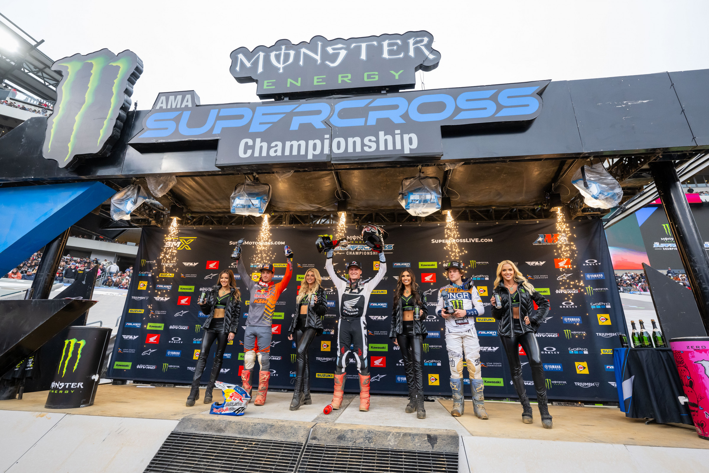 The 250SX main event podium.