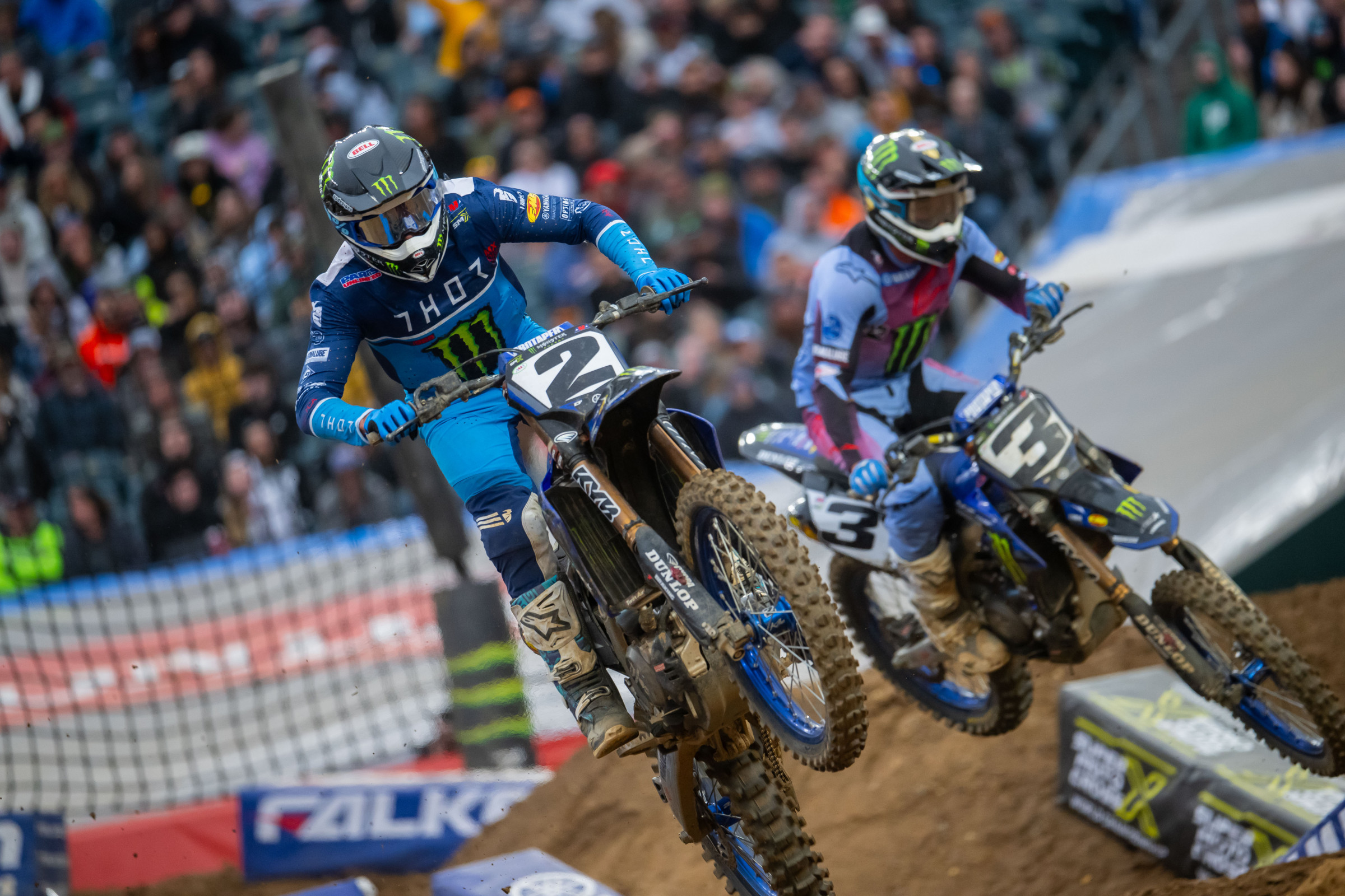 Cooper Webb and Eli Tomac found themselves right next to each other at the beginning of the 450SX main event.