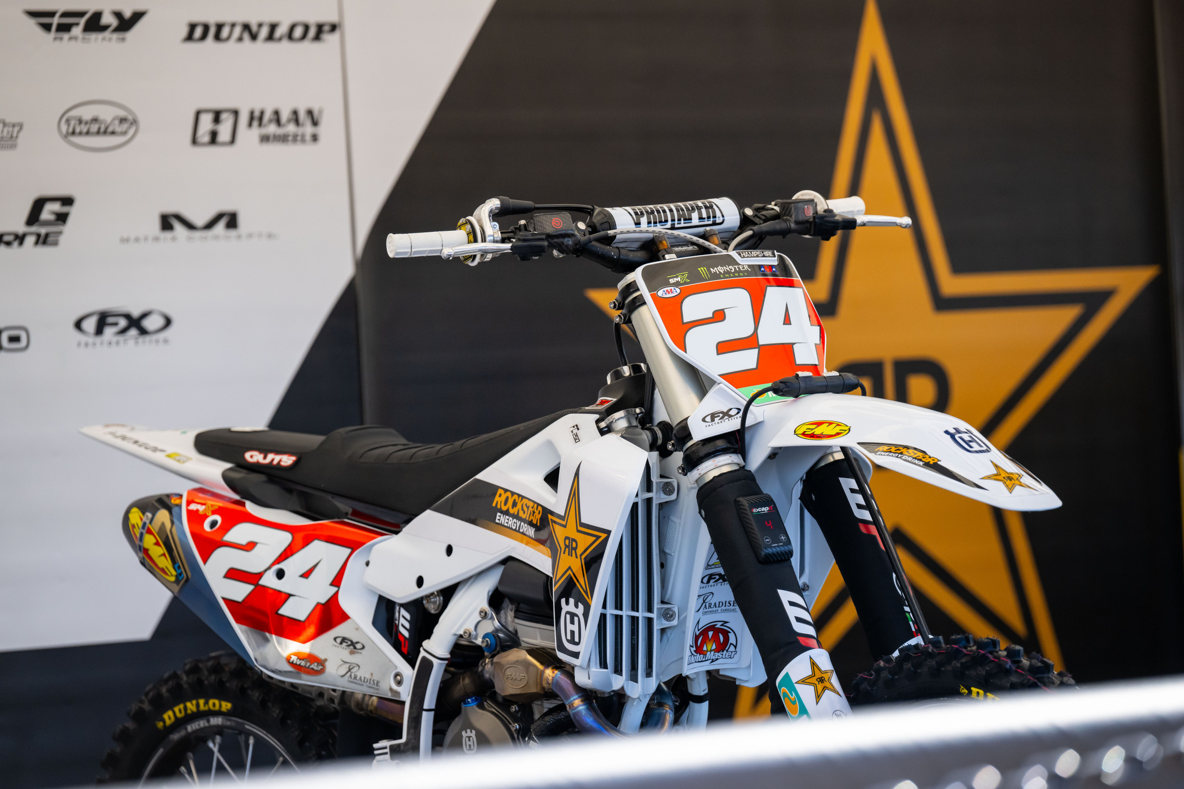 Hampshire's bike with the red plates.