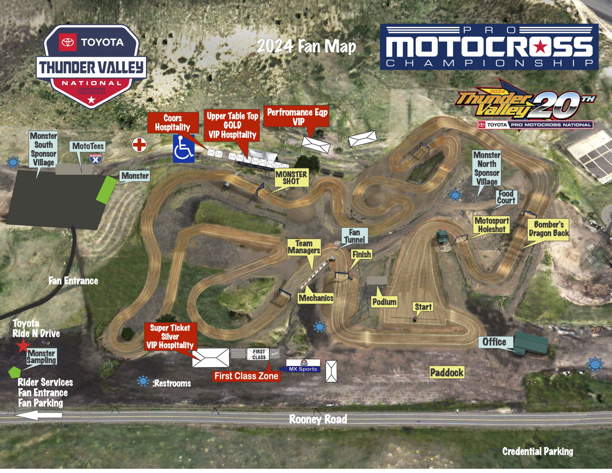 The 2024 Thunder Valley National fan map.