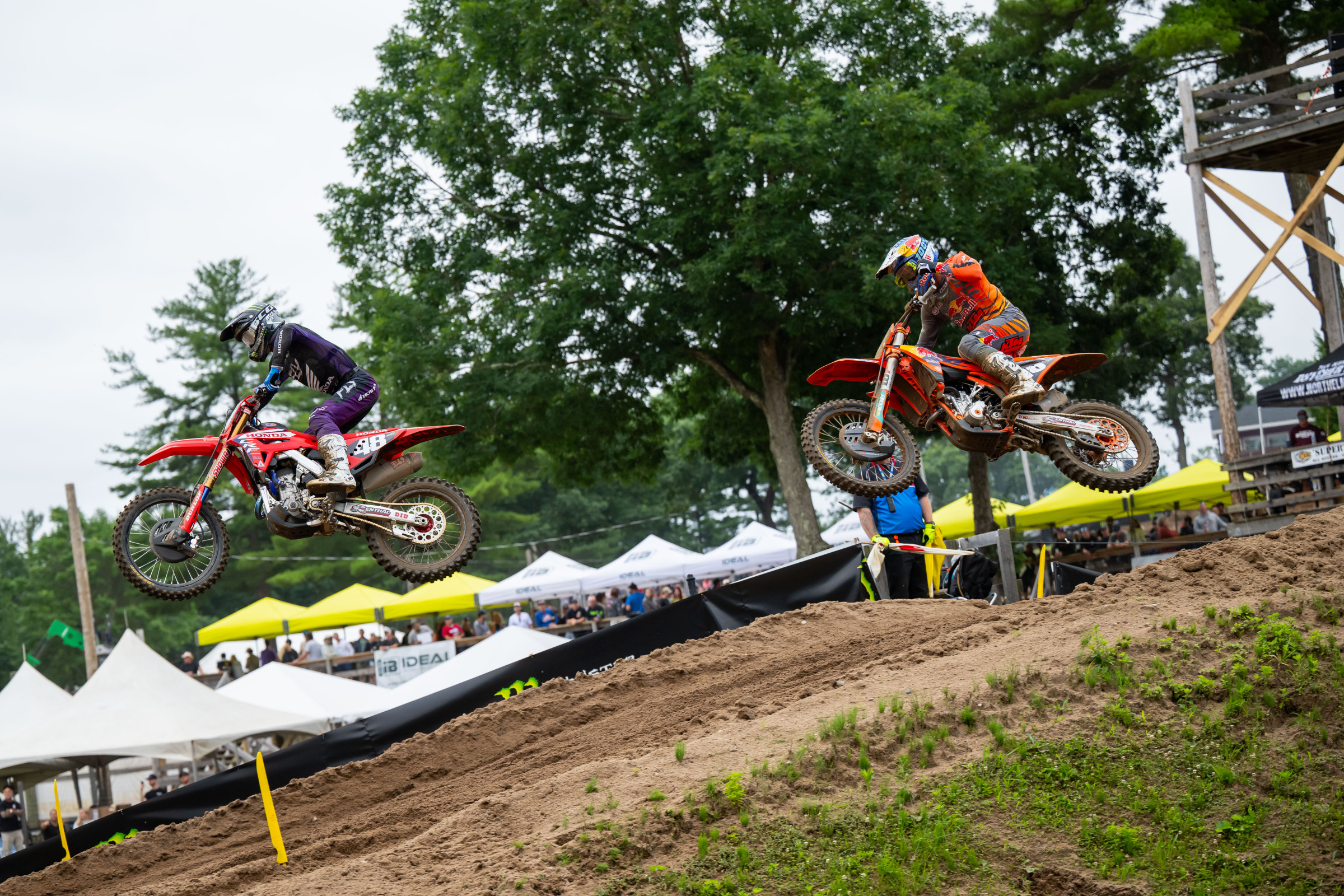 Chance Hymas and Vialle battled in moto one. Hymas took third, another solid run for him, and was fourth overall.