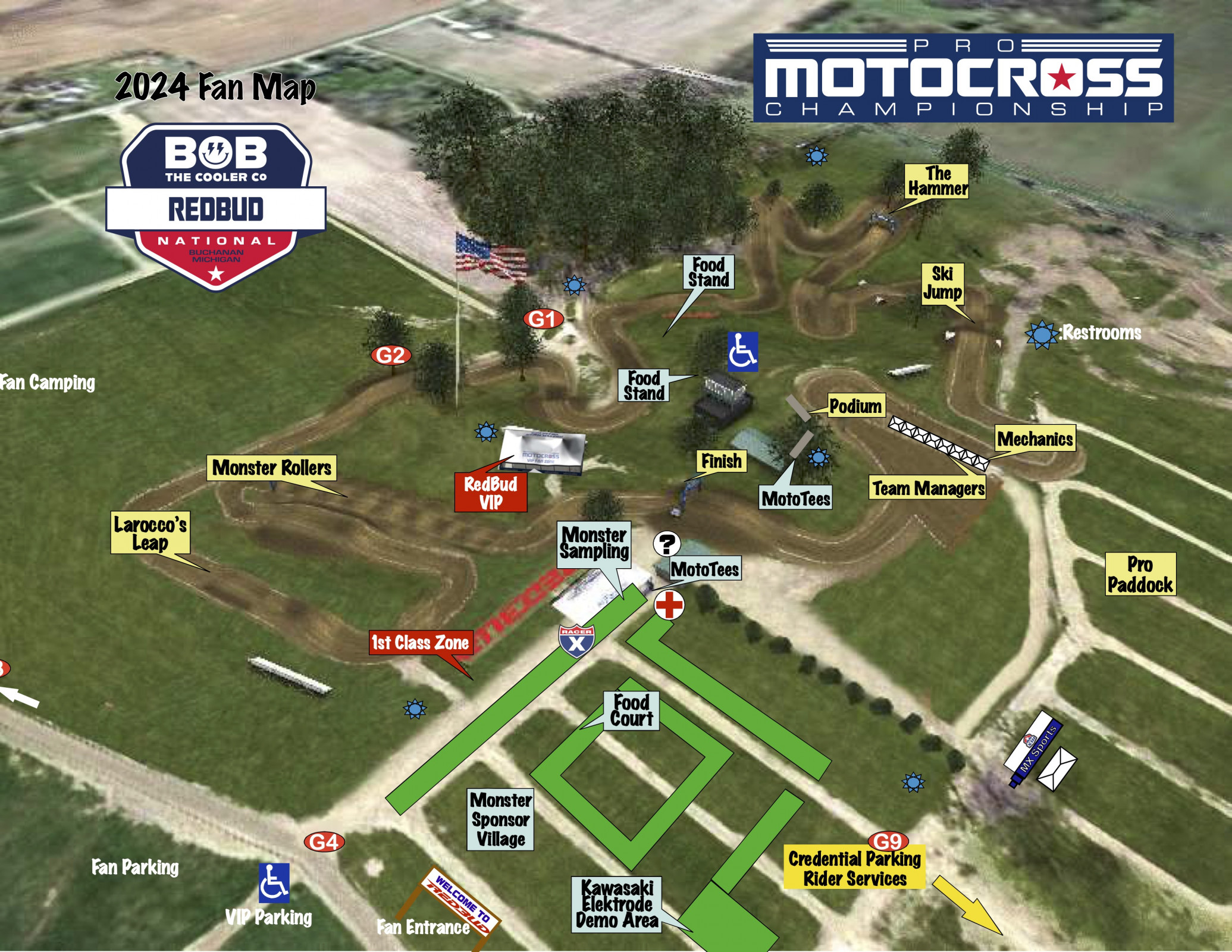 The 2024 RedBud National fan map.