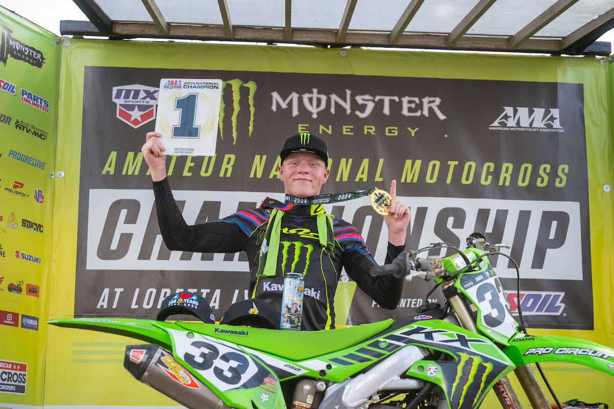 Adams is the 2024 Nicky Hayden AMA Motocross Horizon Award winner.