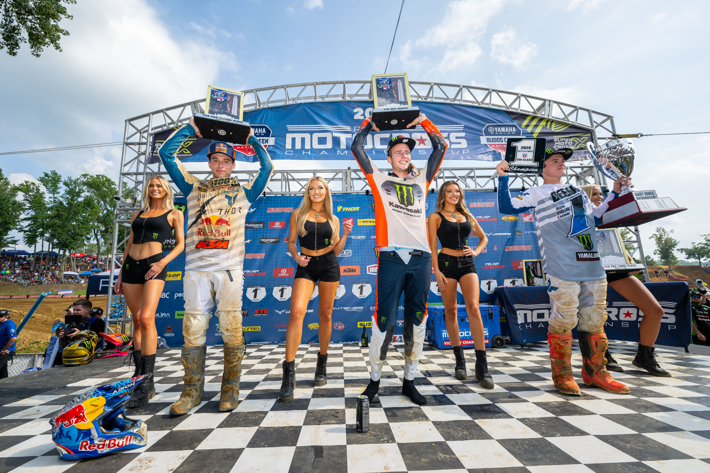The Budds Creek National 250 Class overall podium.