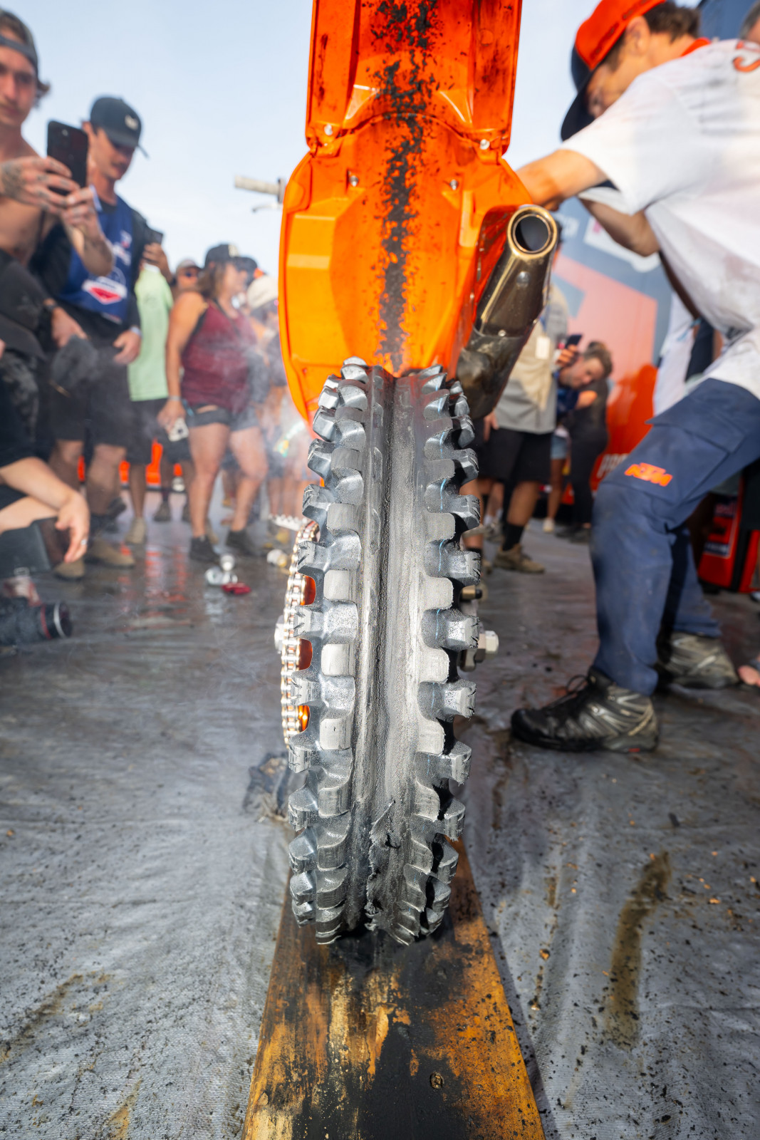 It was a bad day to be a tire in the Red Bull KTM pits.