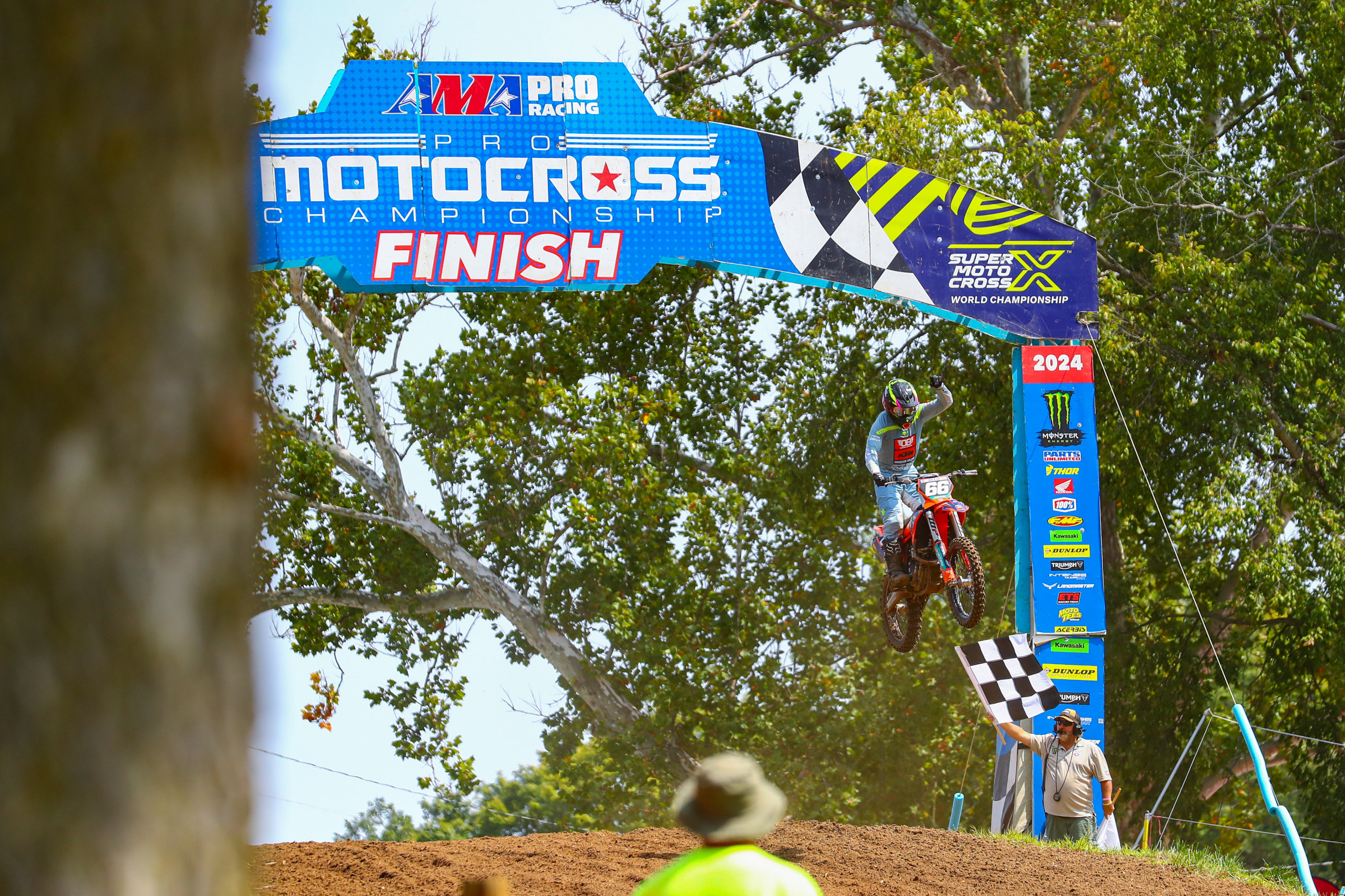 Kayden Minear taking the race win in the first moto.