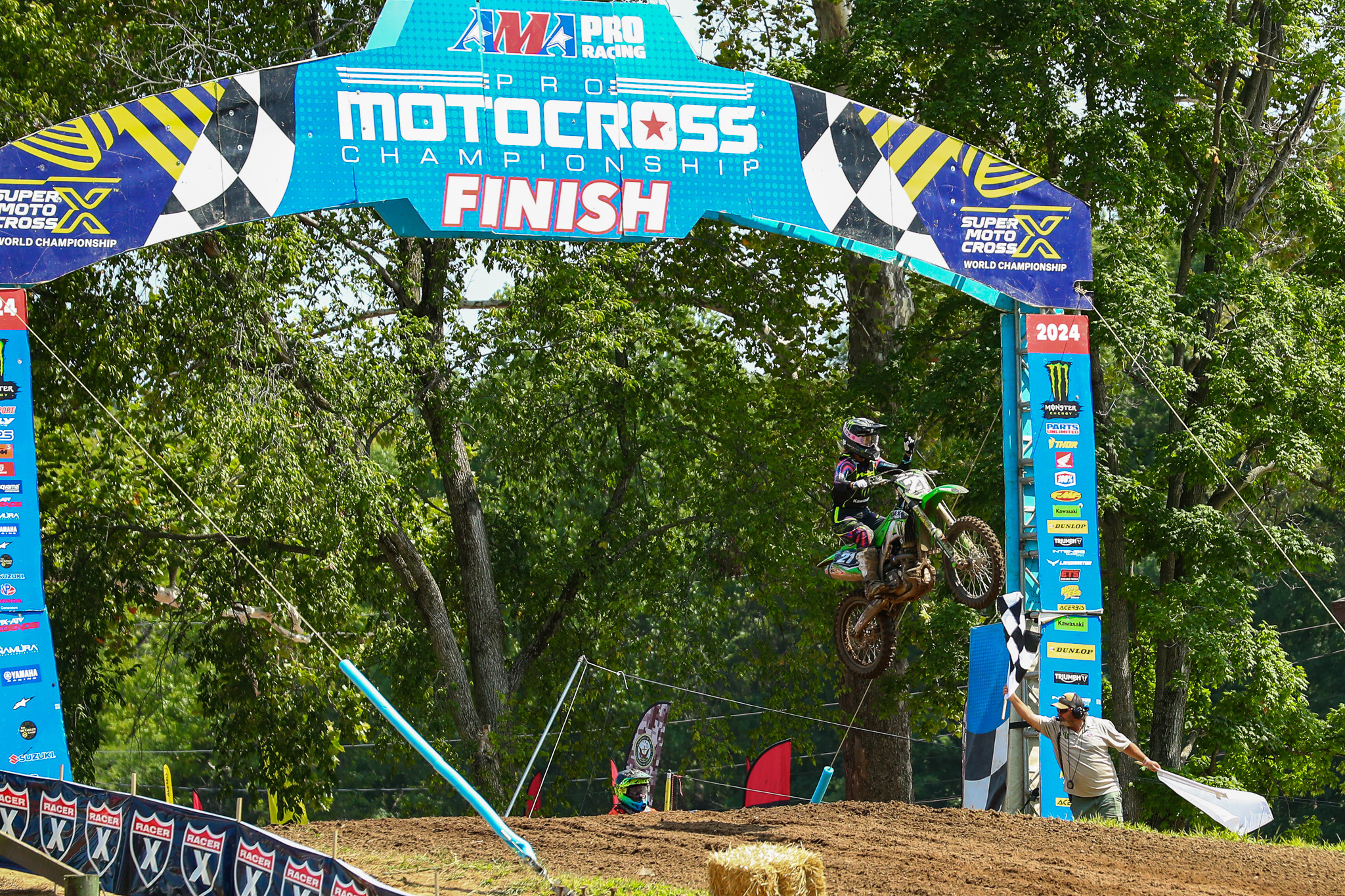 Kyleigh Stallings taking the checkered flag.