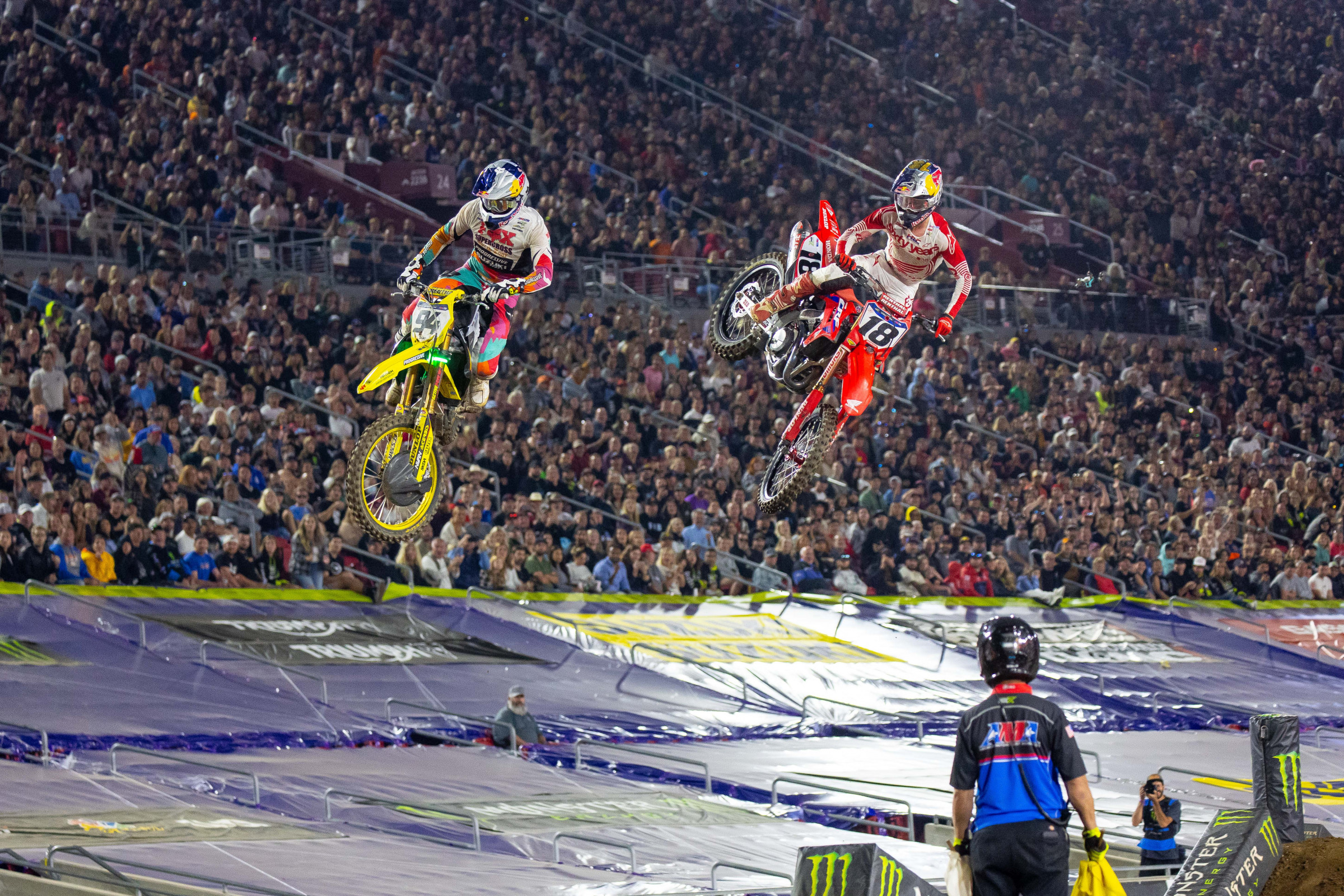 Ken Rocen and Jett Lawrence battled last year in Los Angeles.