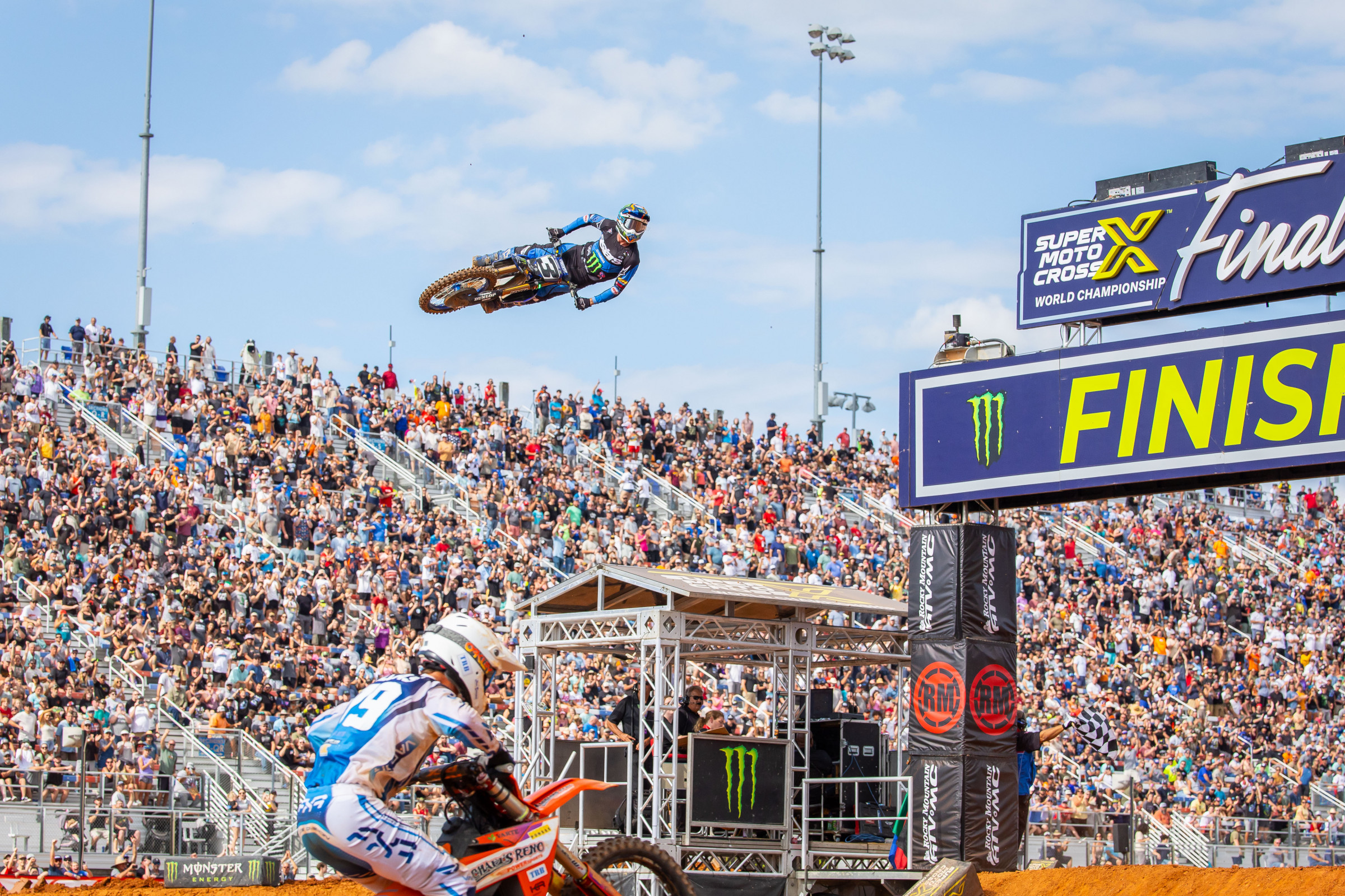 Lawrence out dueled Tomac in the second moto to get the overall. Tomac was impressive from the start in Moto 1, though, and took an unchallenged victory.