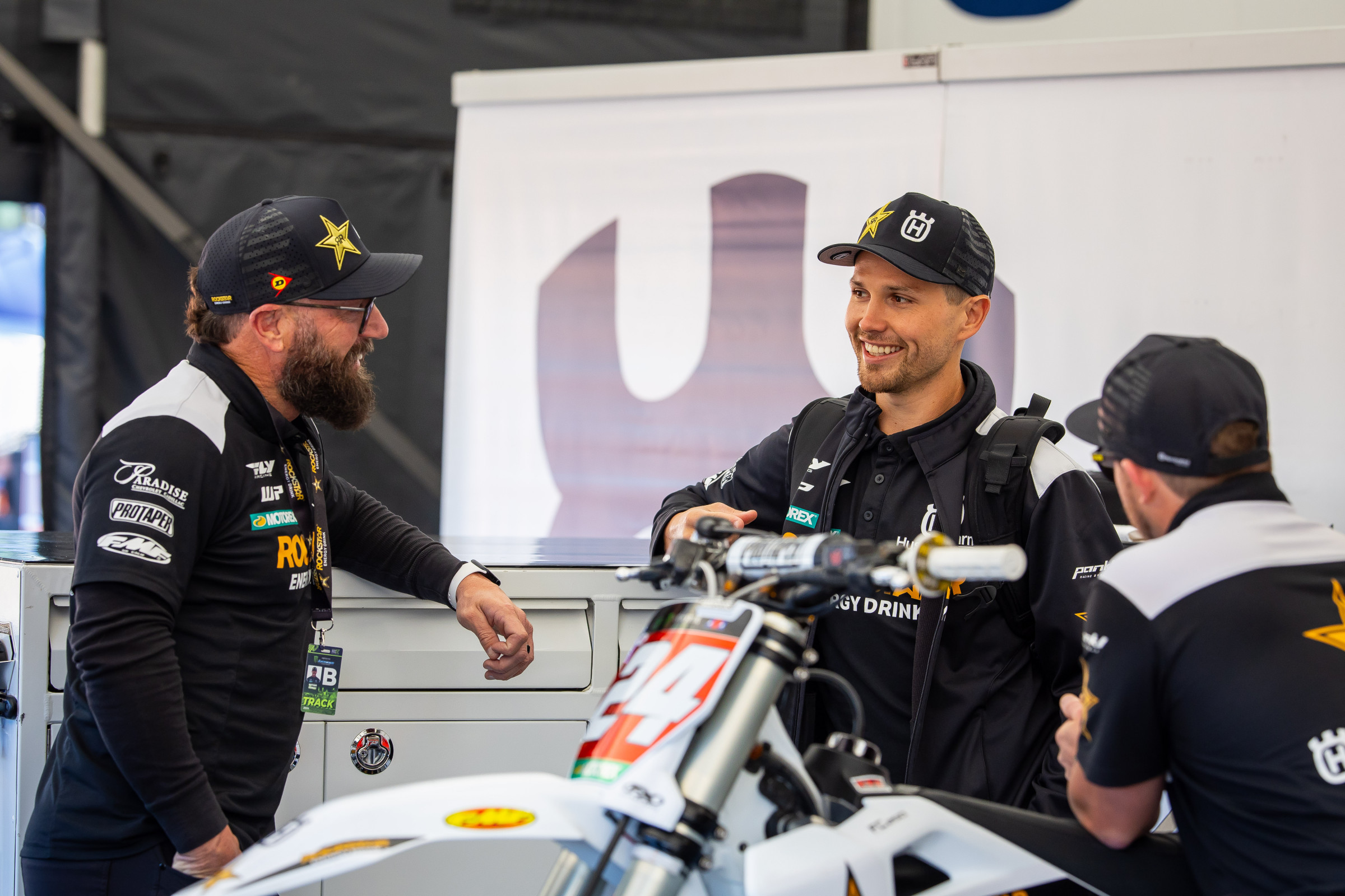 Nate Ramsey with RJ Hampshire at Salt Lake City Supercross.