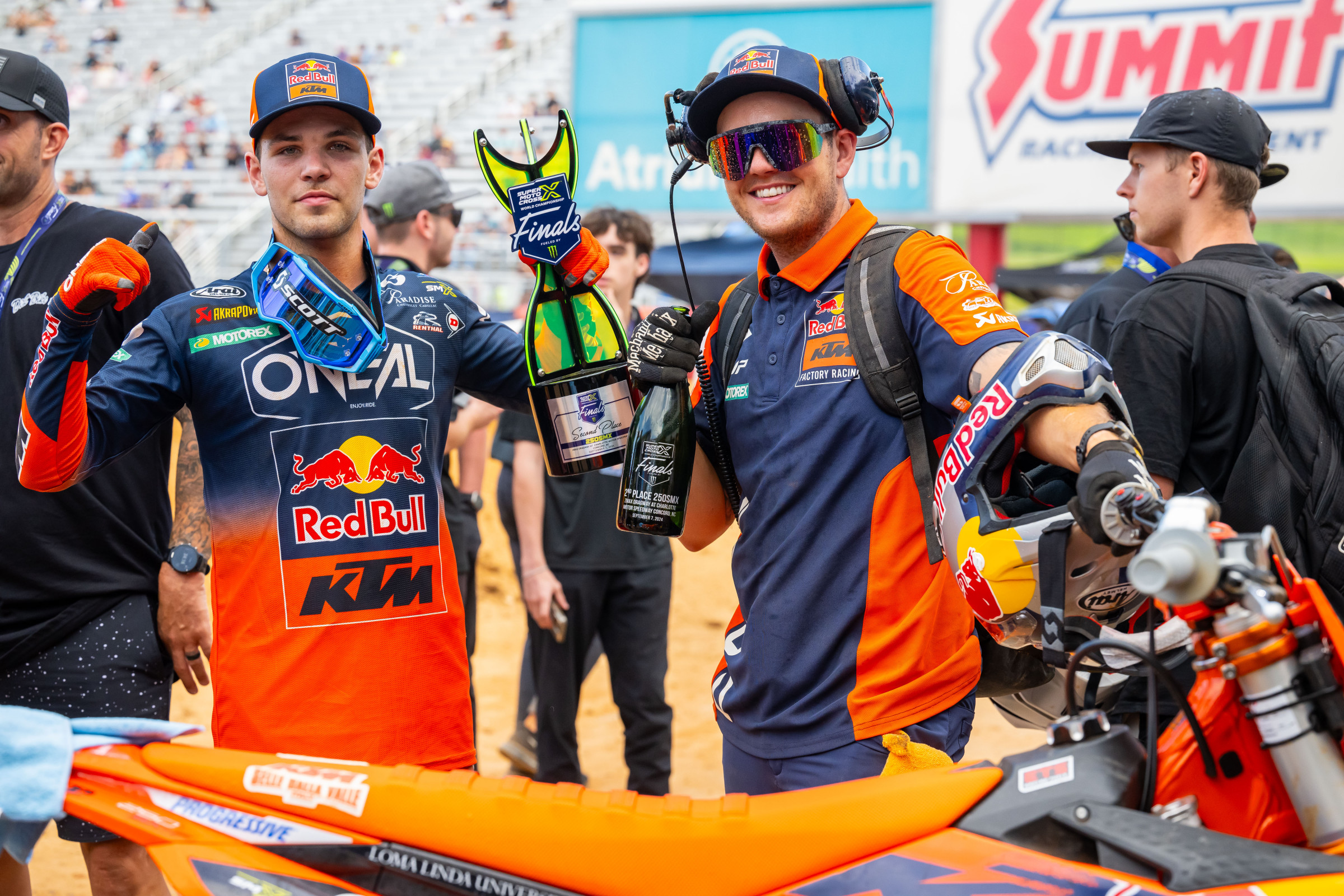 Beaumer with his mechanic Austin Watterson.