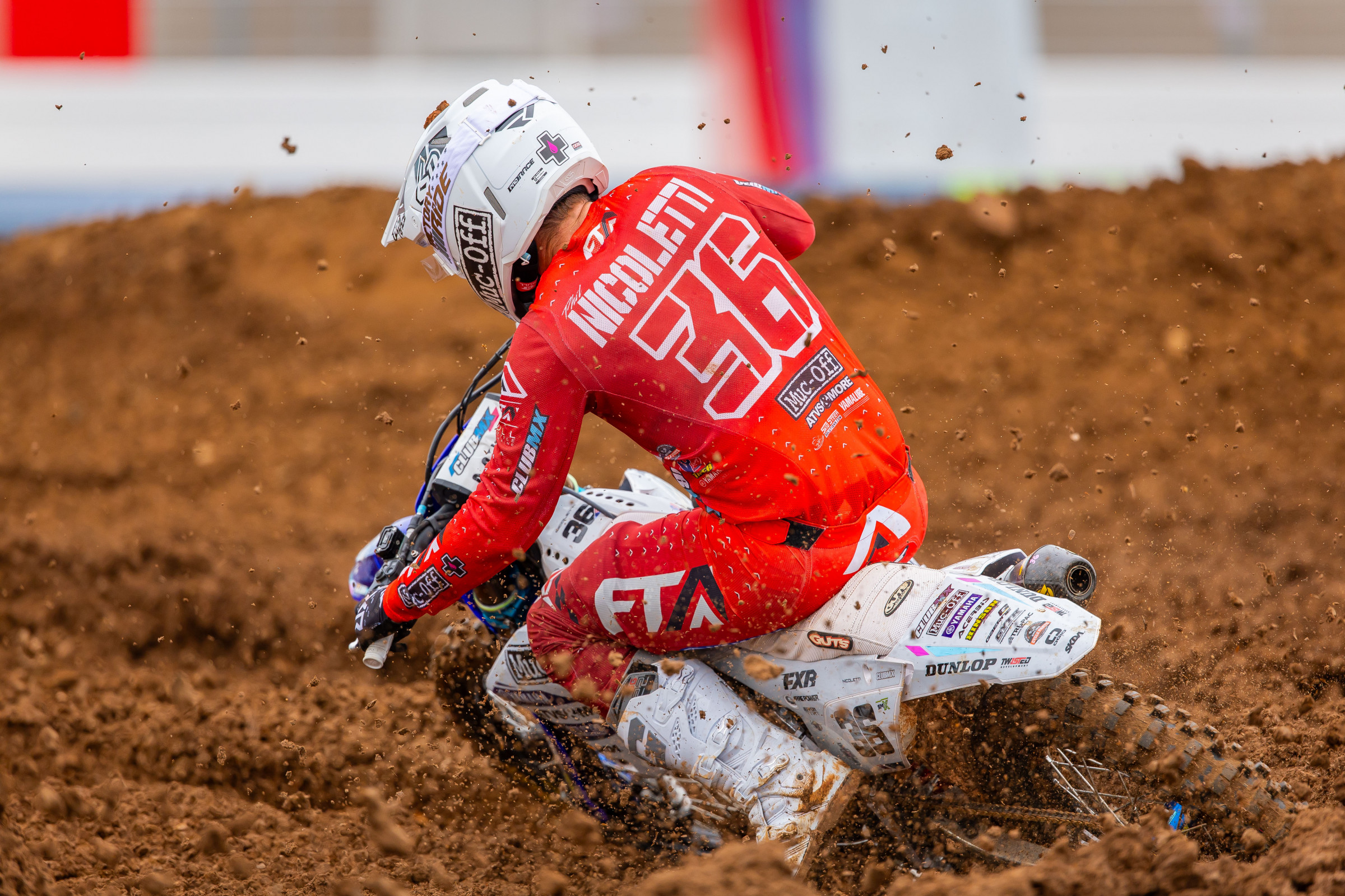 Phil Nicoletti participating in the first round of the 2024 SuperMotocross Playoffs.