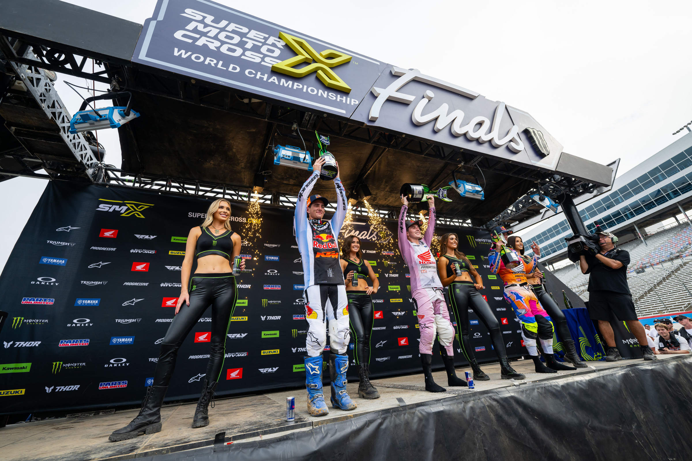 The 450SMX overall podium at the SMX Playoff 2 round.