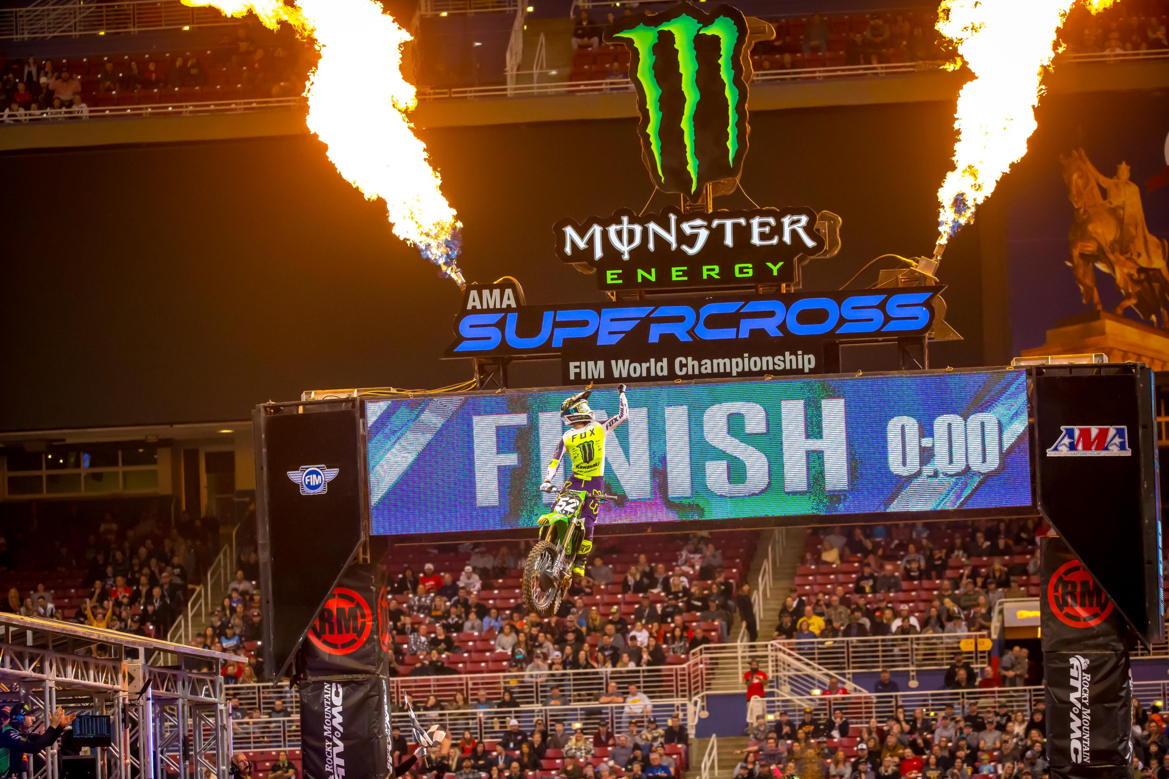 Forkner winning the 2020 St. Louis Supercross.