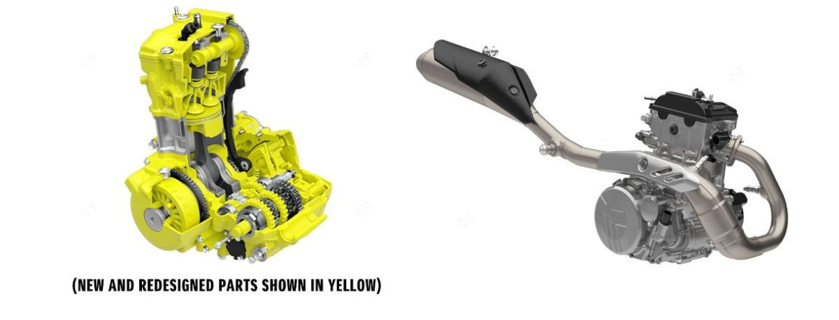 Highlights in yellow show how many components of the engine have changed for 2025.