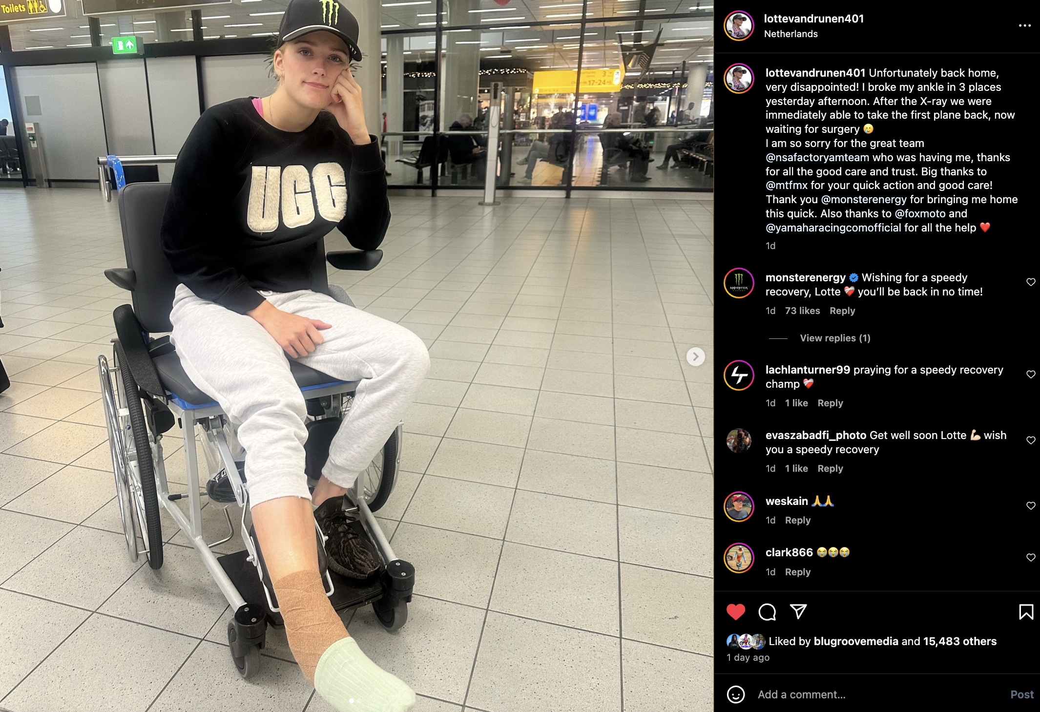 Unfortuantely, Van Drunen suffered an injury the week leading up to Mini O's. Heal up, Lotte!