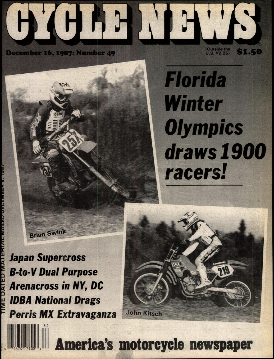 Mini O's coverage in Cycle News in 1987.