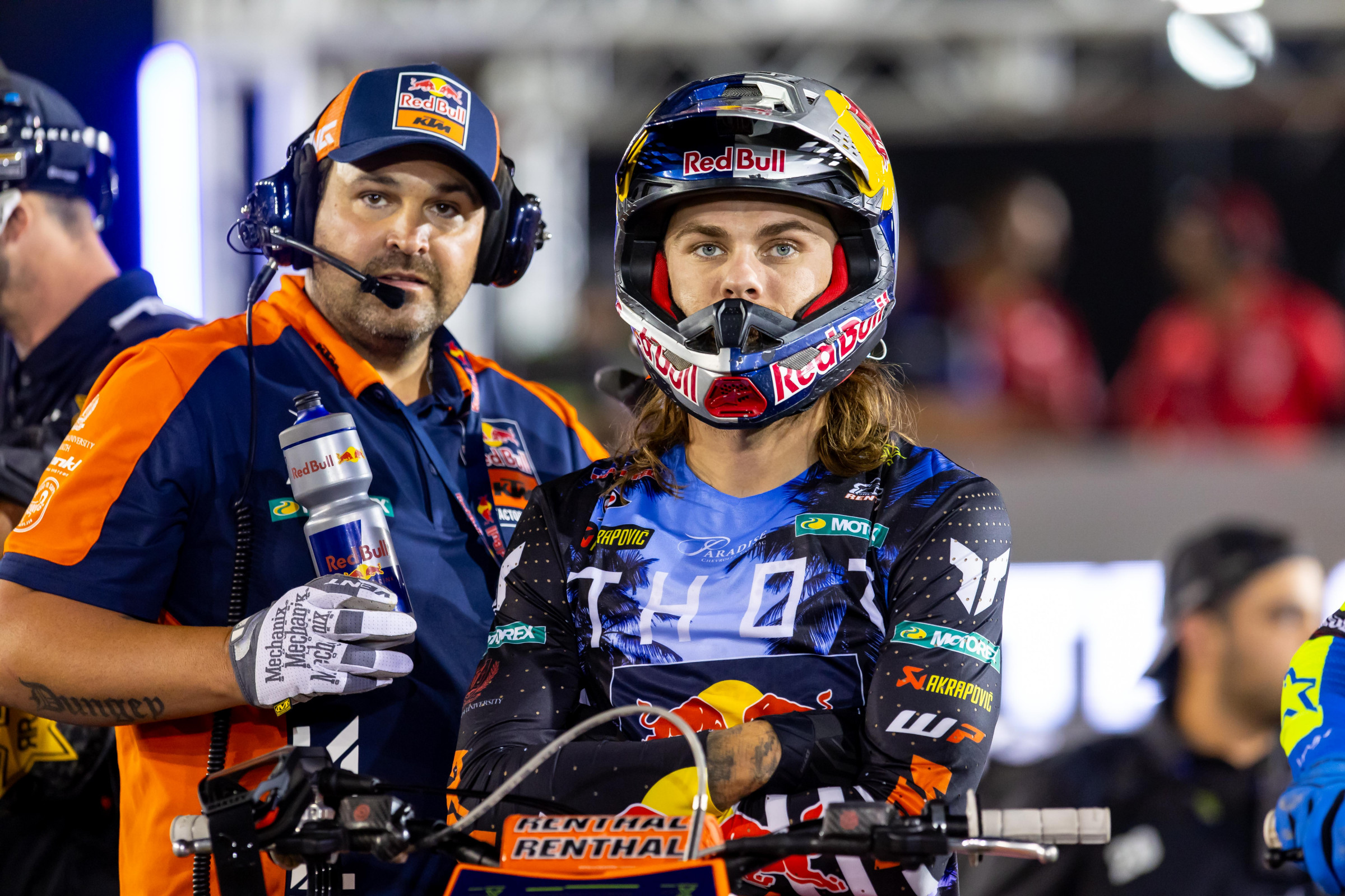 Aaron Plessinger with his mechanic Jade Dungey.
