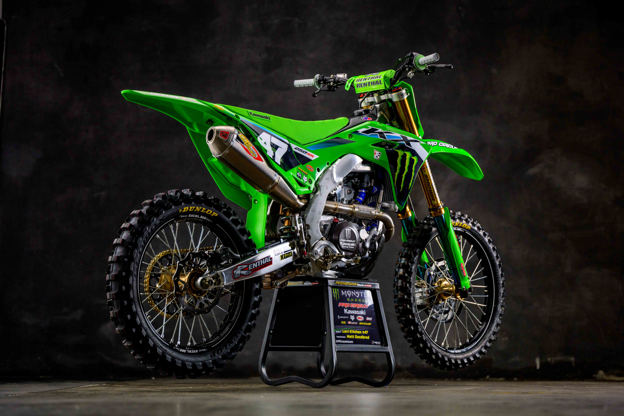 Levi Kitchen's KX250SR race bike.