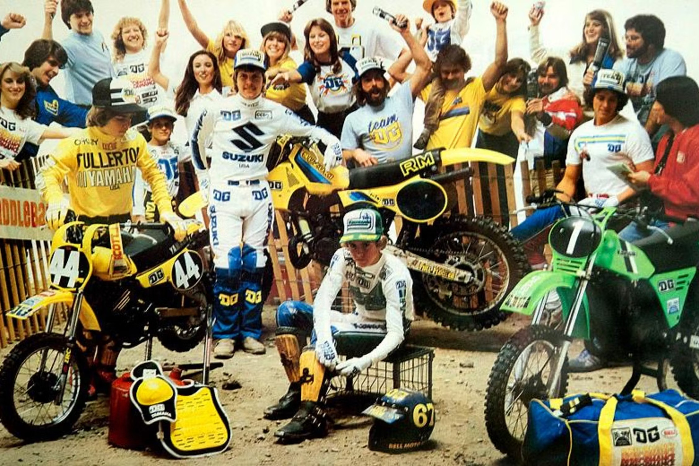 Steve Skibel Jr.  (on the far left in the Fullerton Yamaha jersey in this old DG Racing ad).