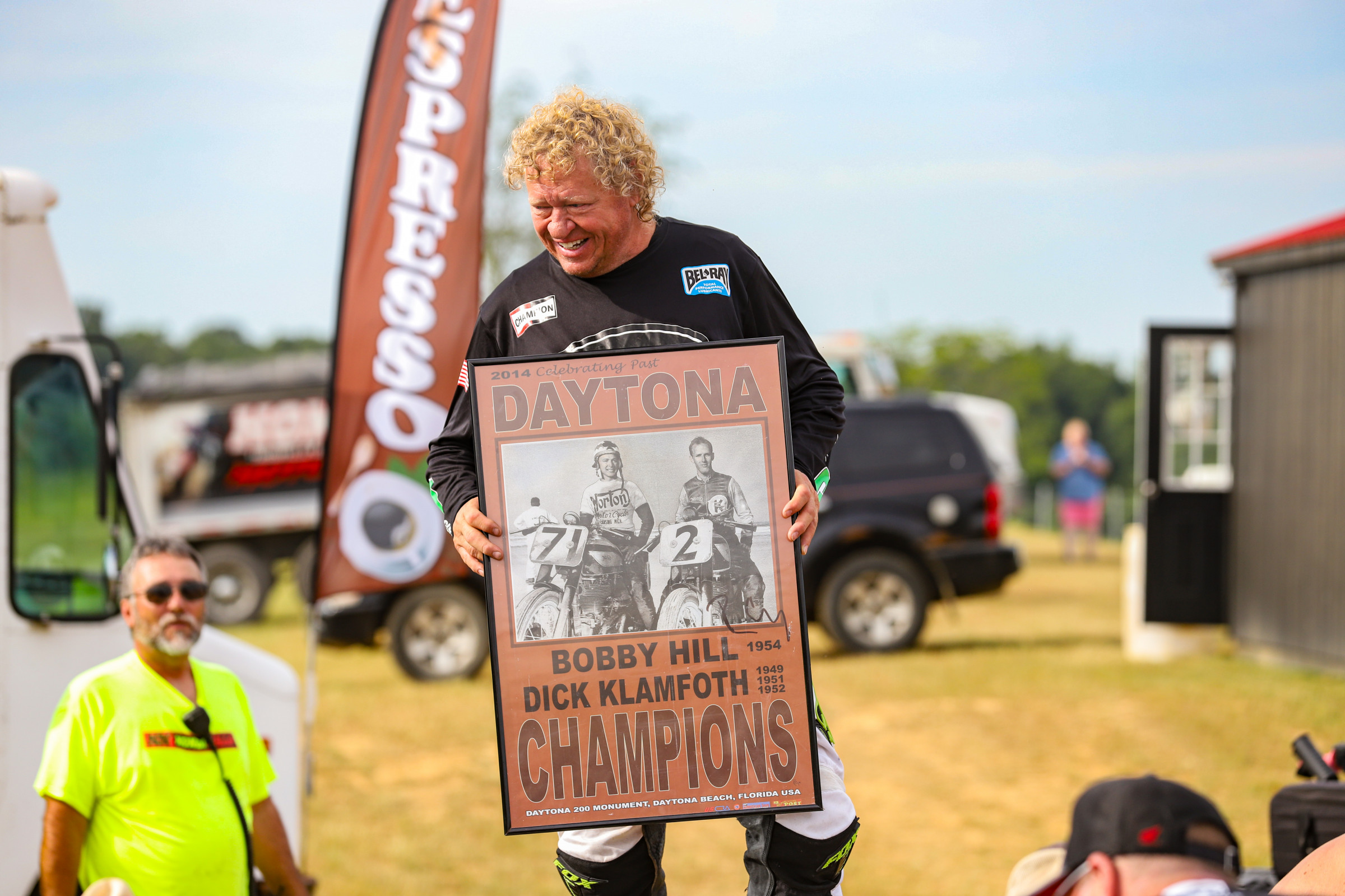 James “Jammer” Golliher Jr. at the 2023 Honda Hills American Historic Racing Motorcycle Association (AHRMA) event in July 2023.