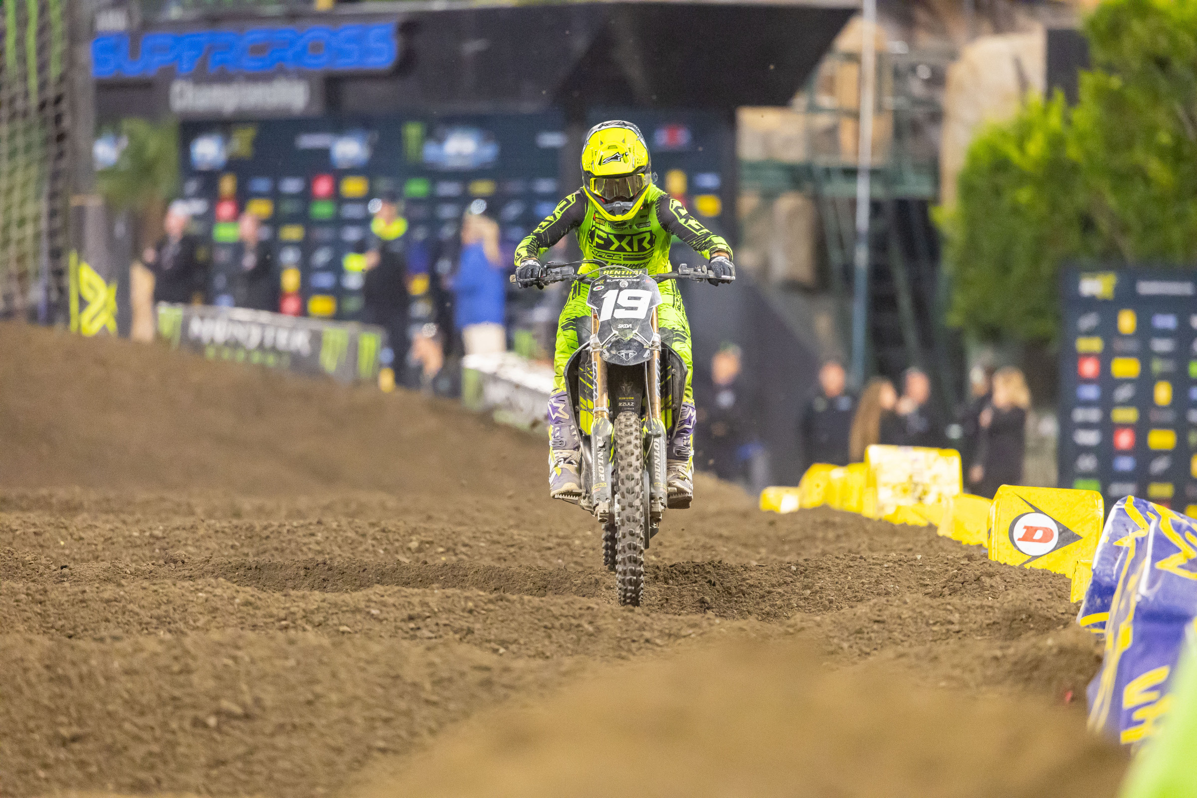 Smith, one of the better whoop riders in the 250SX West Region, said he and the team were working on some settings for more comfort in the whoops section at A1.