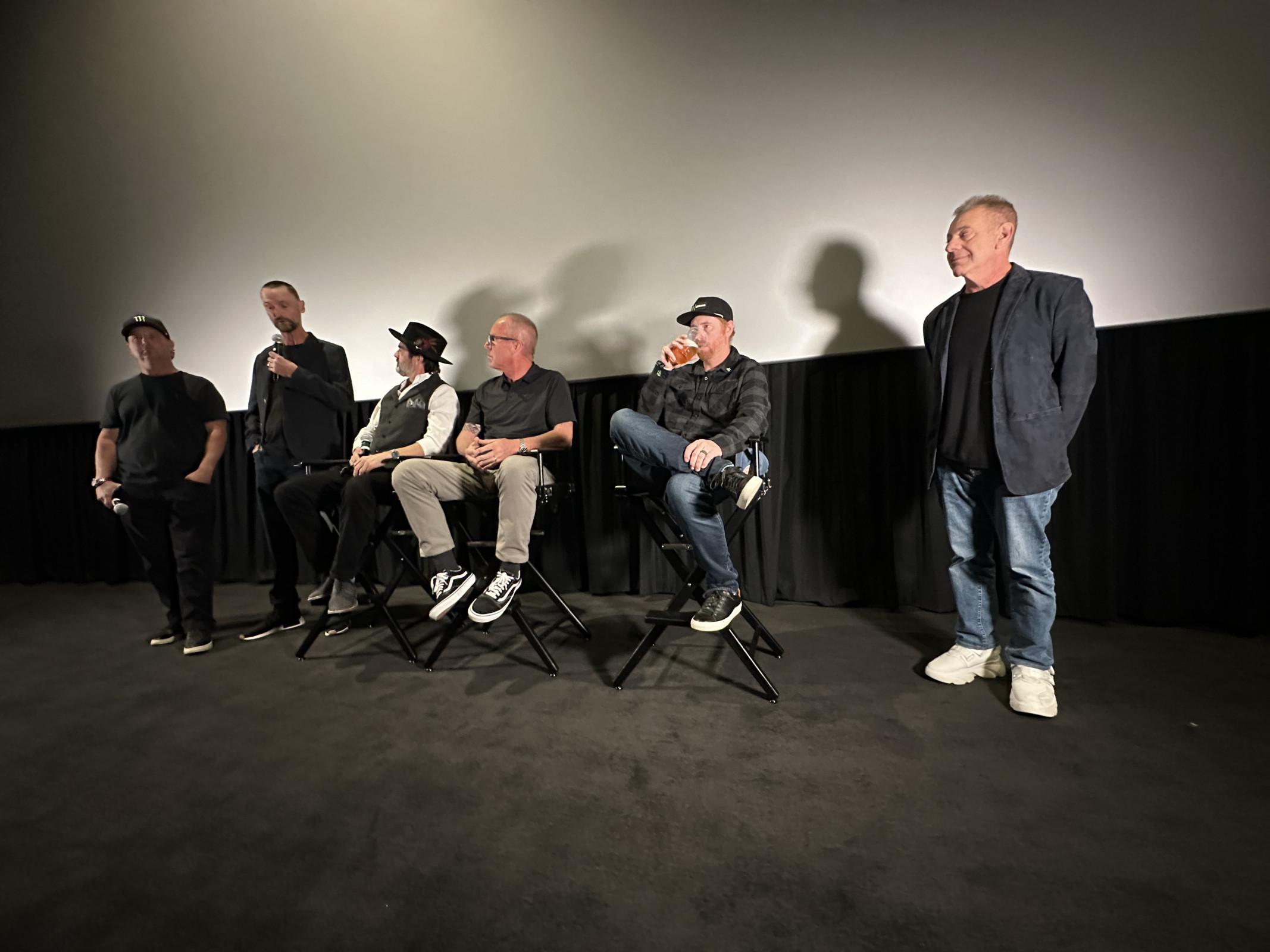 McGrath, Button, Emig, Johnson, Villopoto and director Taublieb take questions after the premiere.