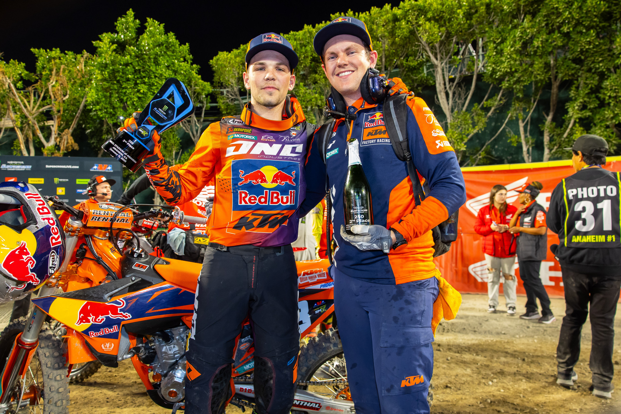 Julien Beaumer and his mechanic Austin Watterson.