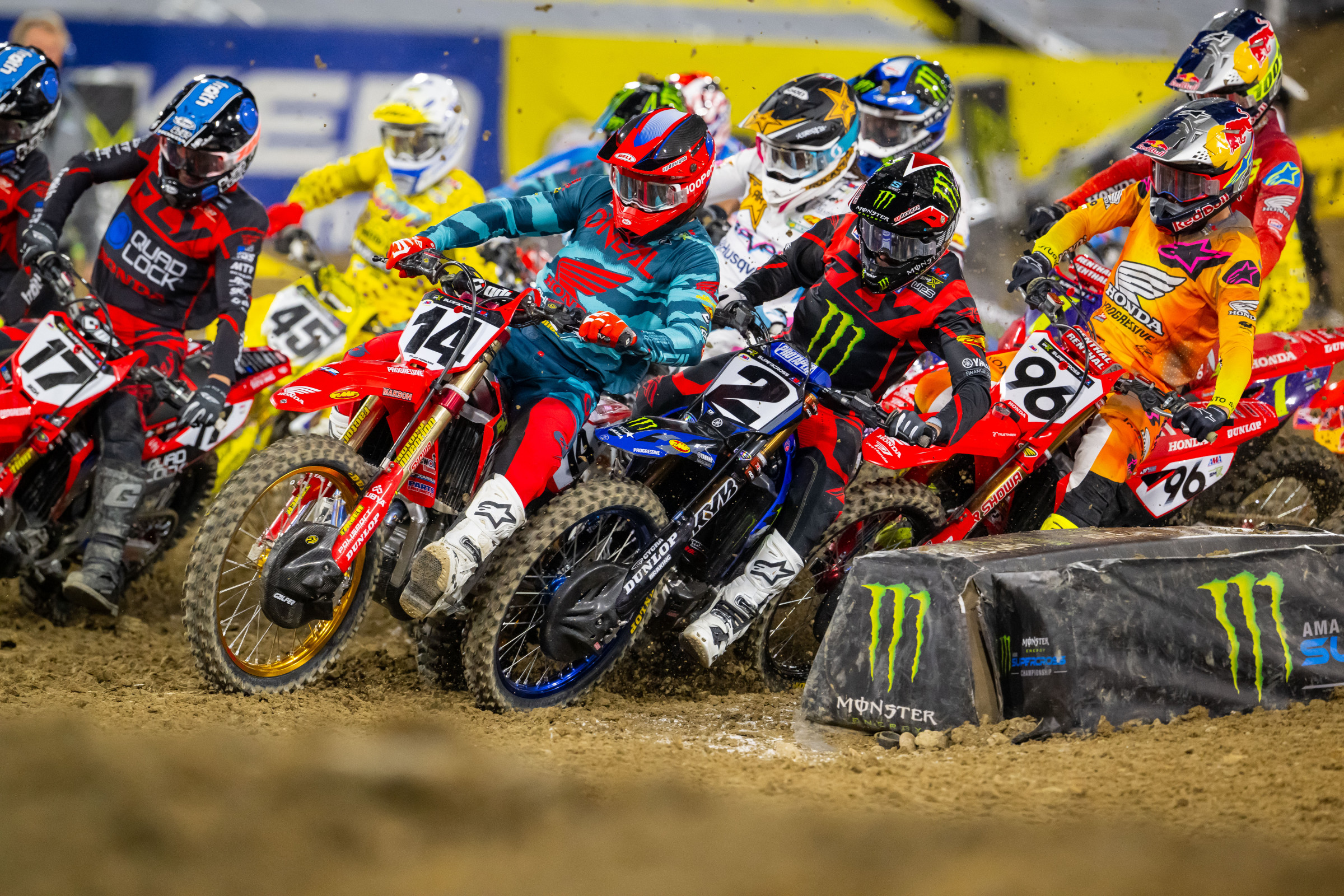 Cooper Webb led laps in San Diego after muscling his way to a good start.