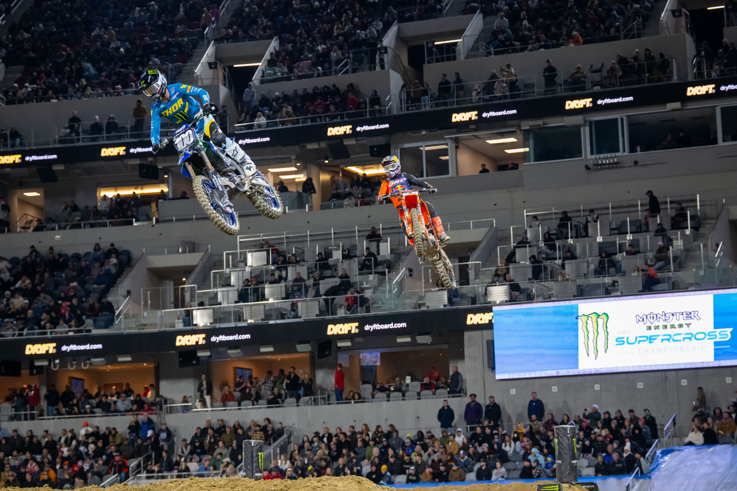 Cole Davies leading Julien Beaumer in the main.