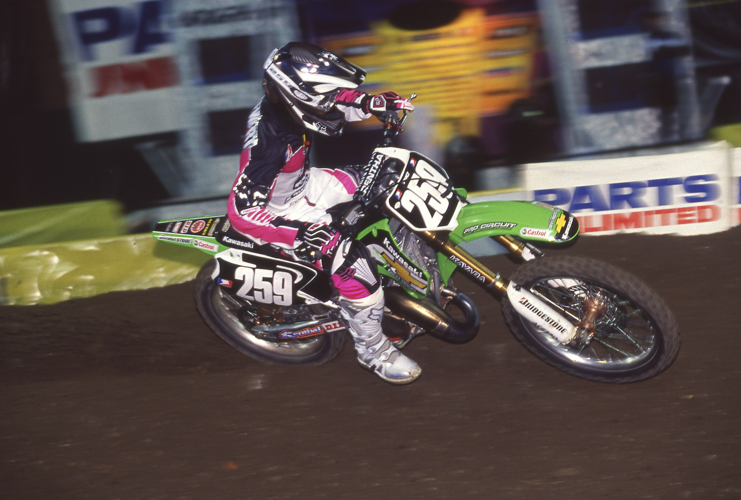 James Stewart on a KX125.