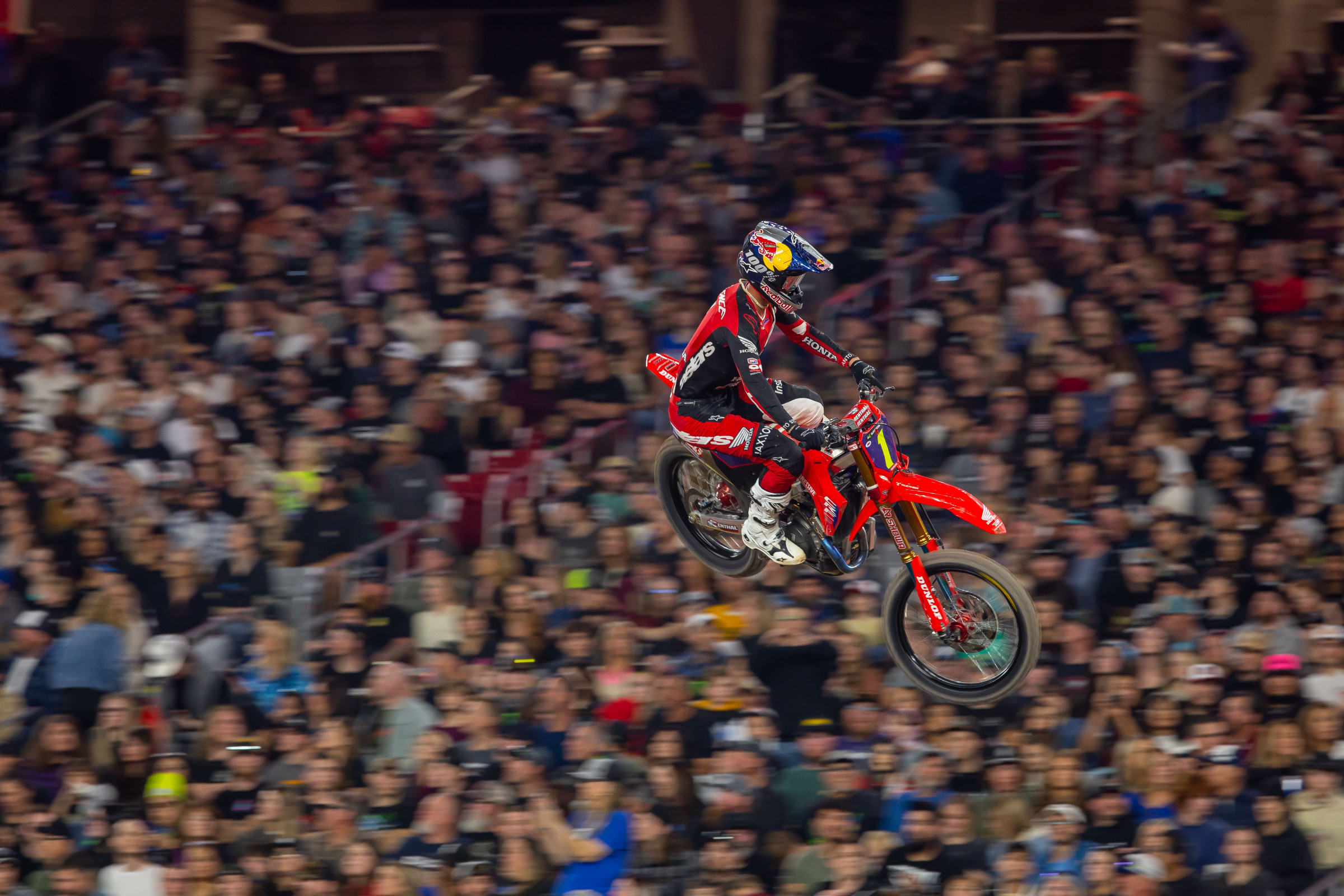 Jett Lawrence before his injury at the Glendale Supercross.