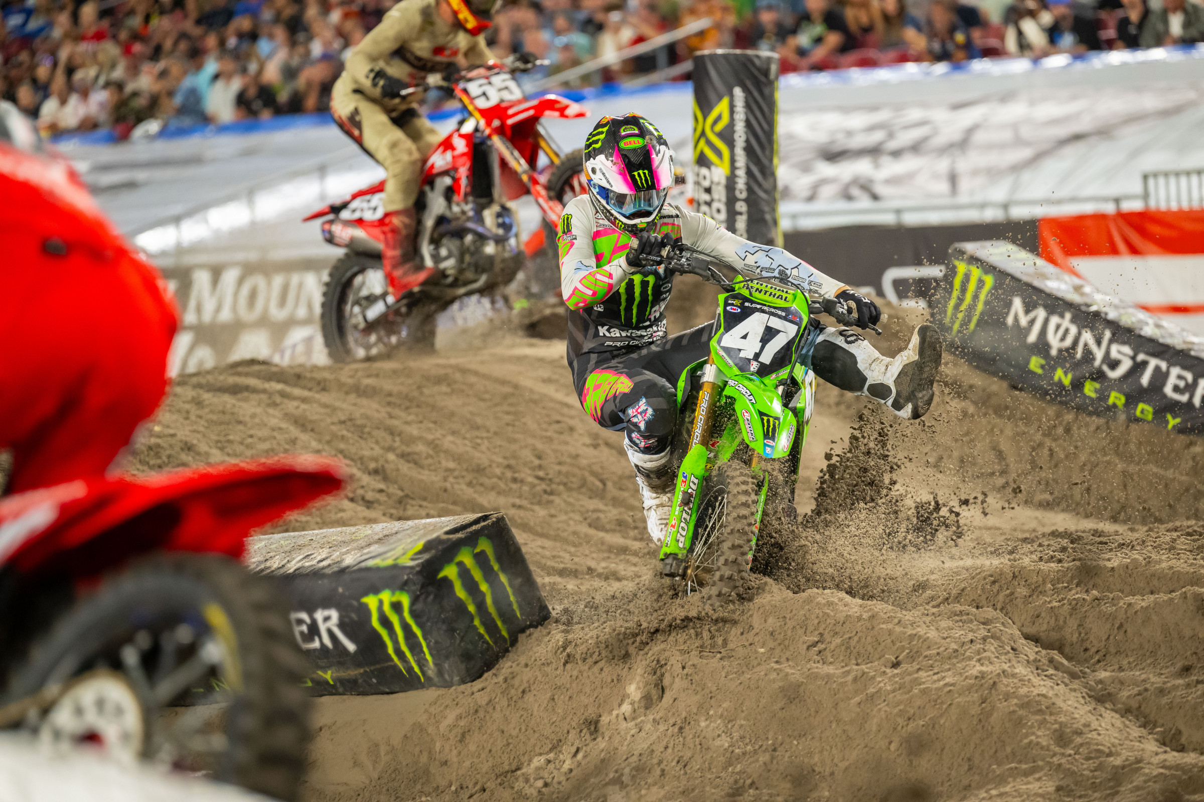 Kitchen did not have the night he was hoping for at the 250SX East opener.
