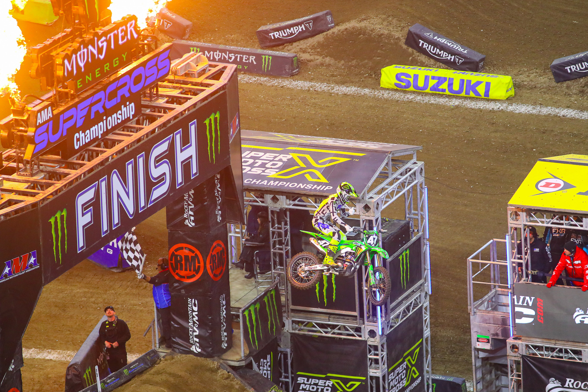 Kitchen taking the checkered flag.