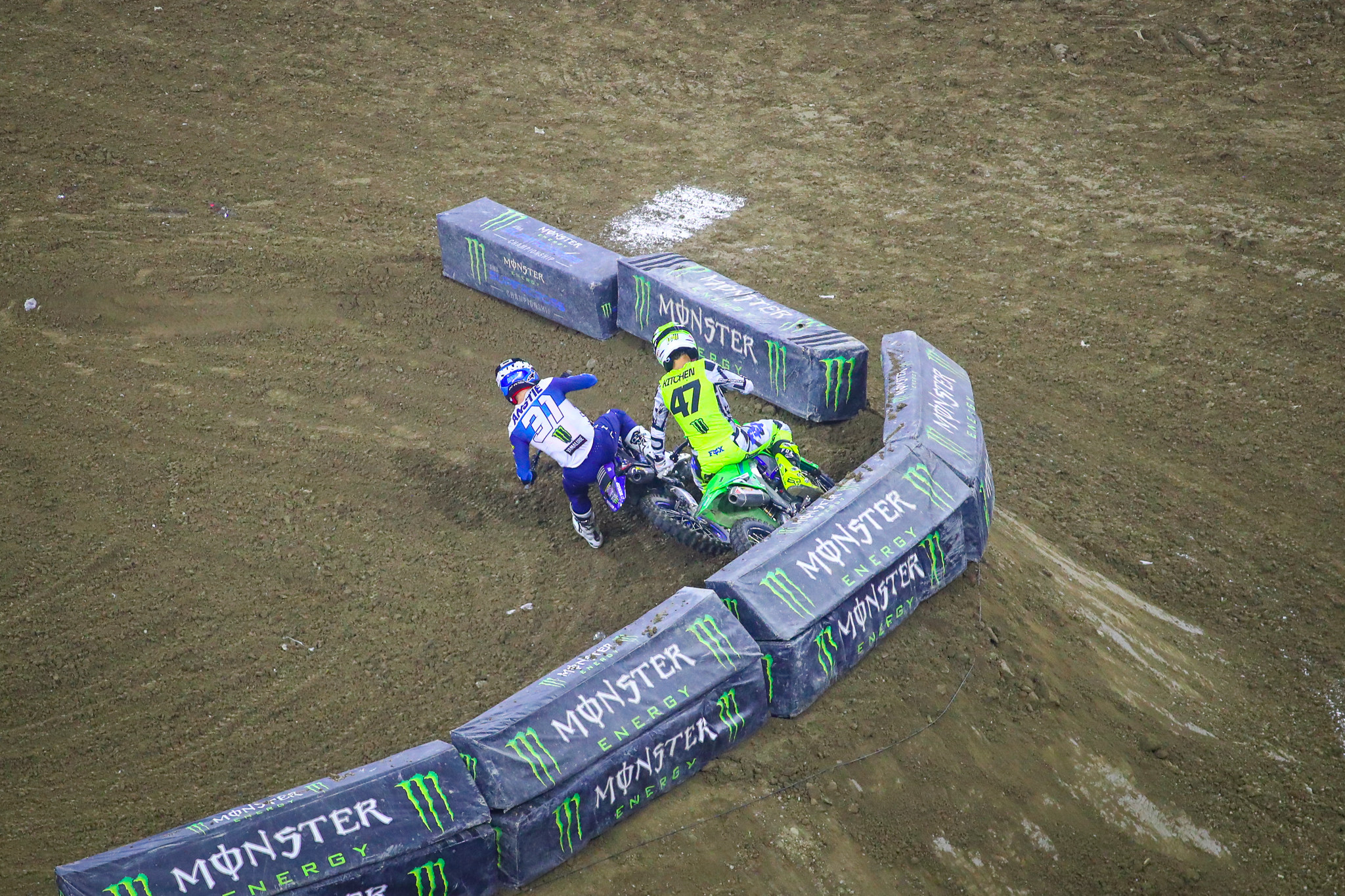 Anstie defended as much as he could, but Kitchen eventually made a pass stick.