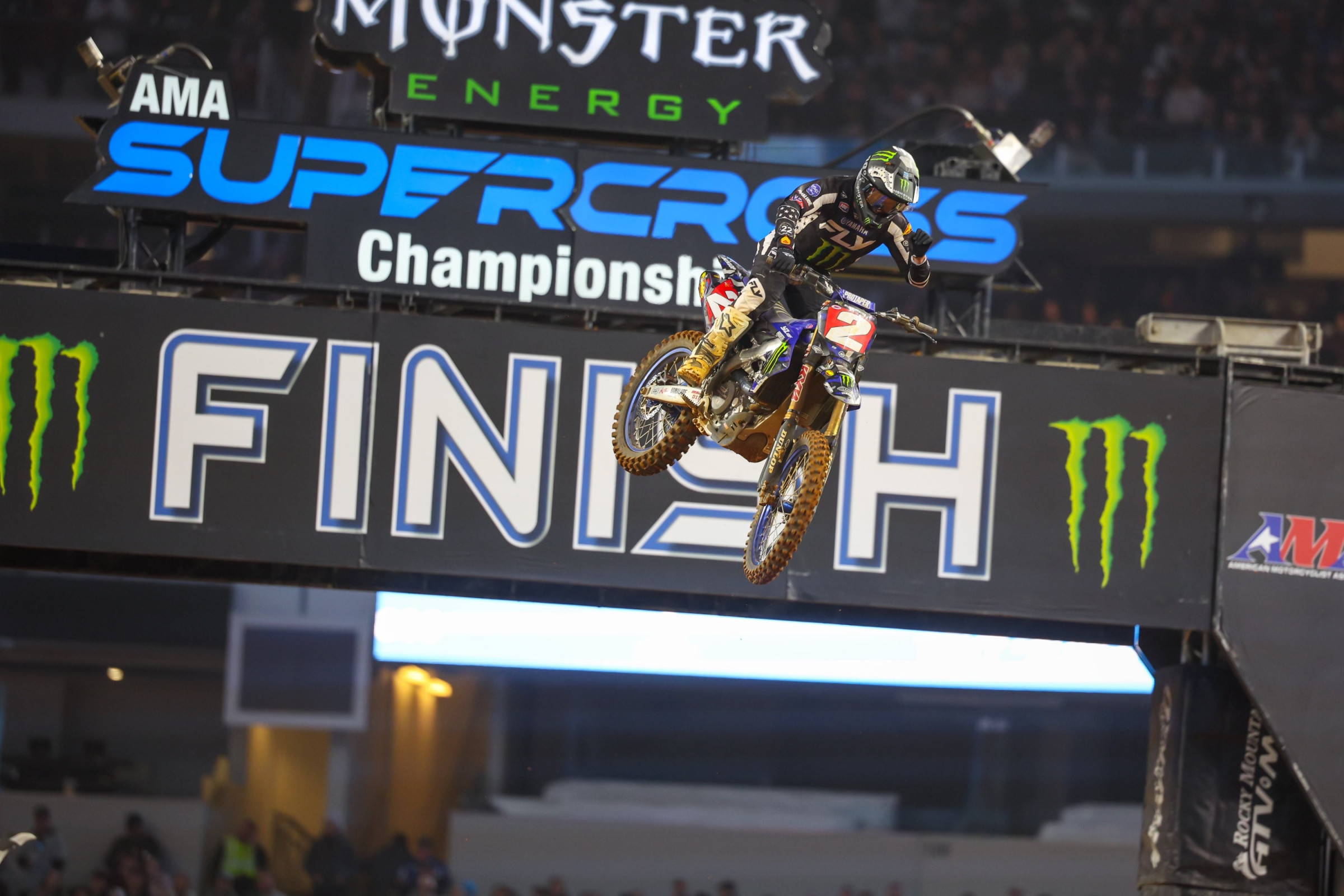 Cooper Webb takes the second 450SX race win after battling with Justin Cooper and Chase Sexton.