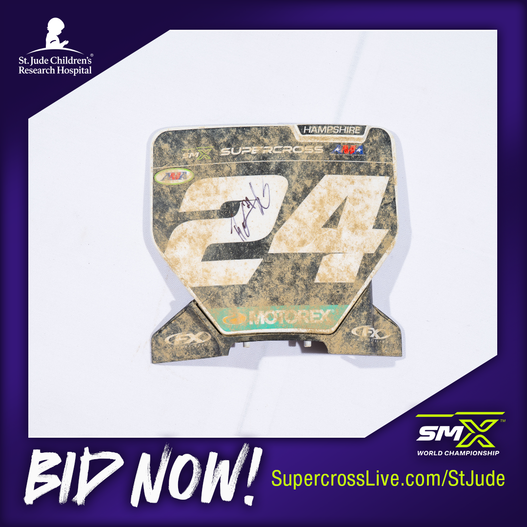 4388_ RJ Hampshire #24 Autographed Race Ridden Front Number Plate from Indianapolis