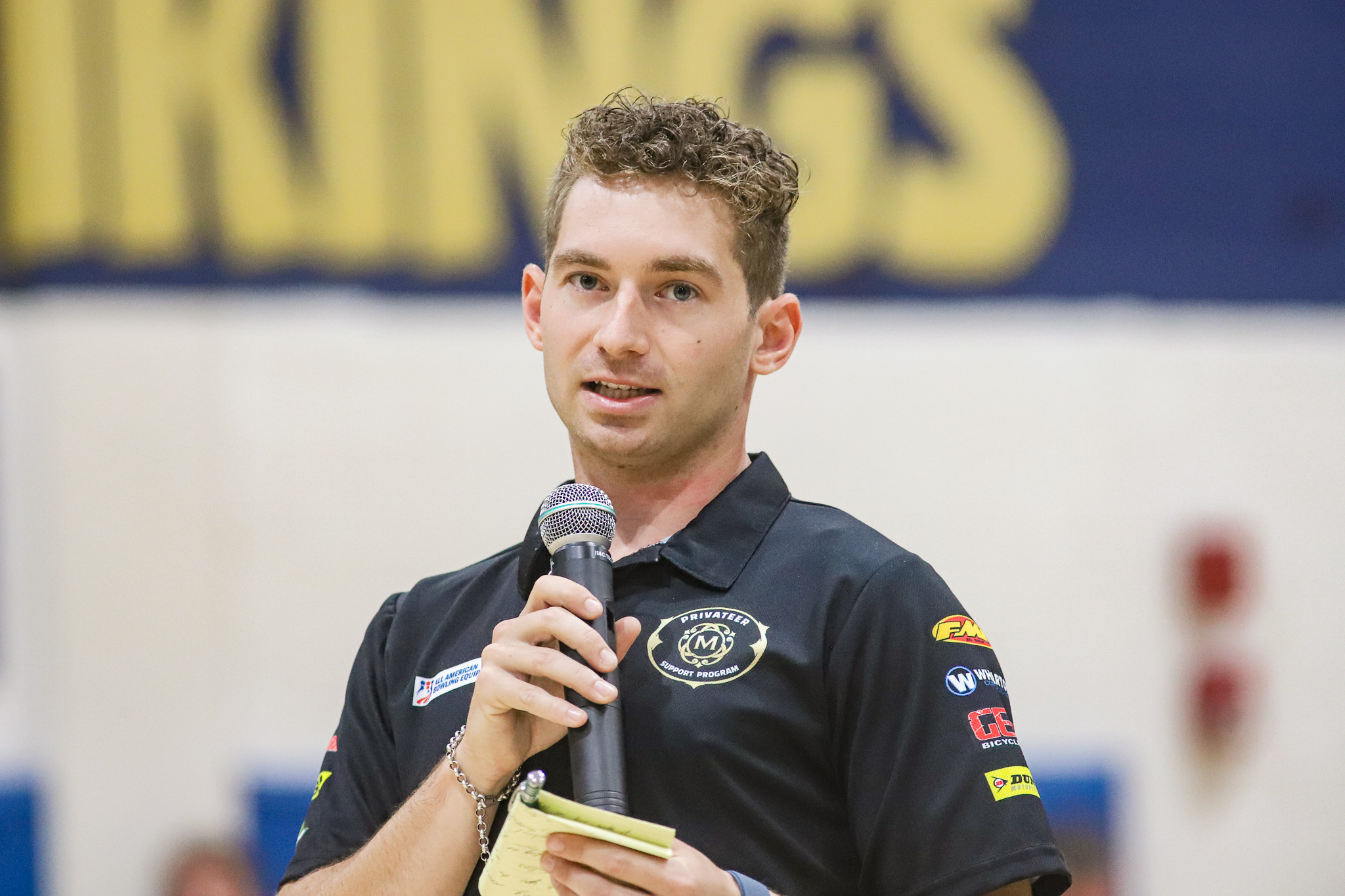 Brian Saunier Jr. speaks to students at Hopewell Area High School.