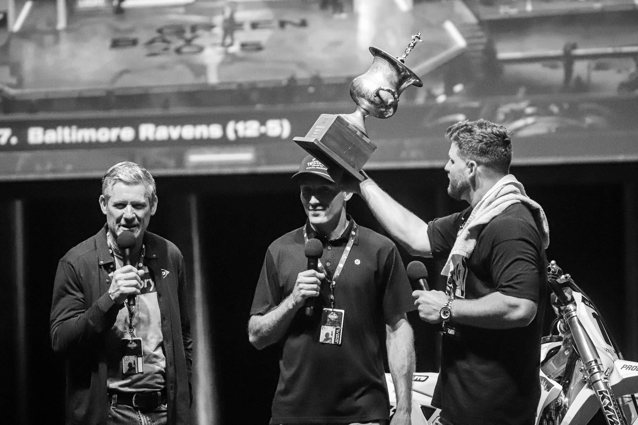 Steelers longsnapper Christian Kuntz with Broc Glover and Kyle Chisholm.