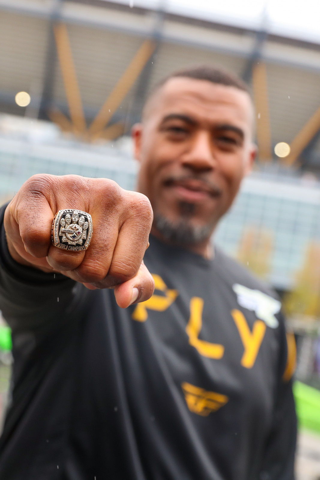 Mike Logan shows off some hardware.