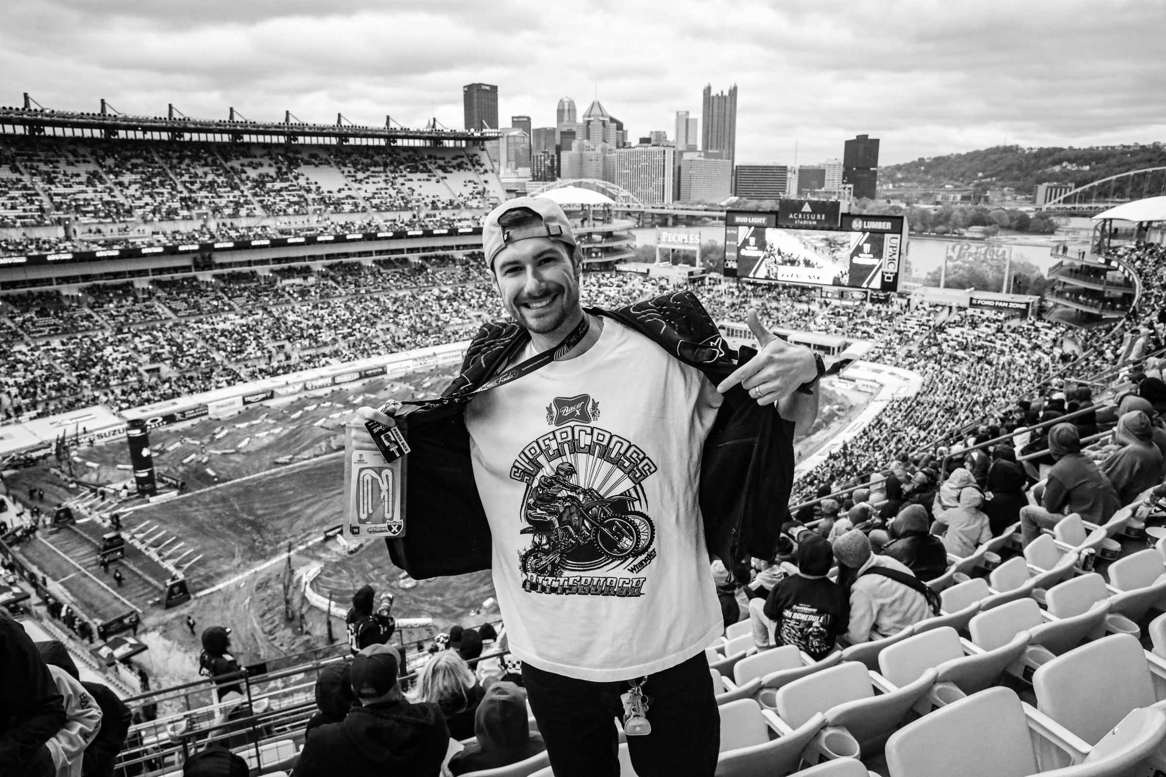 Mitch Kendra poses at his home race.