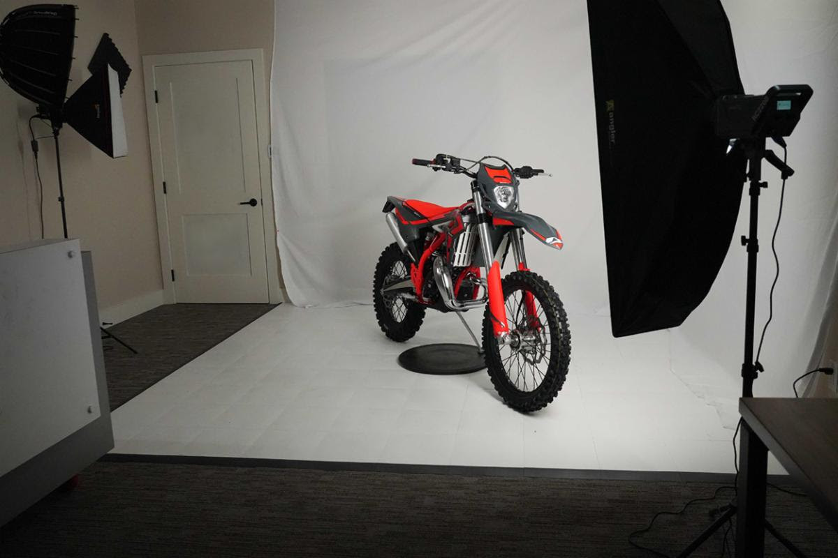 In-House Studio for photographing Motorcycles & Accessories