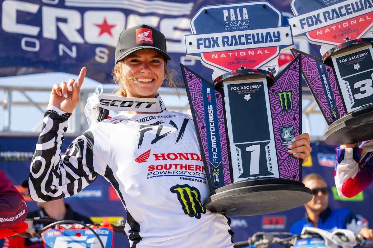 Mikayla Nielsen (Honda), won the first WMX round of 2025.