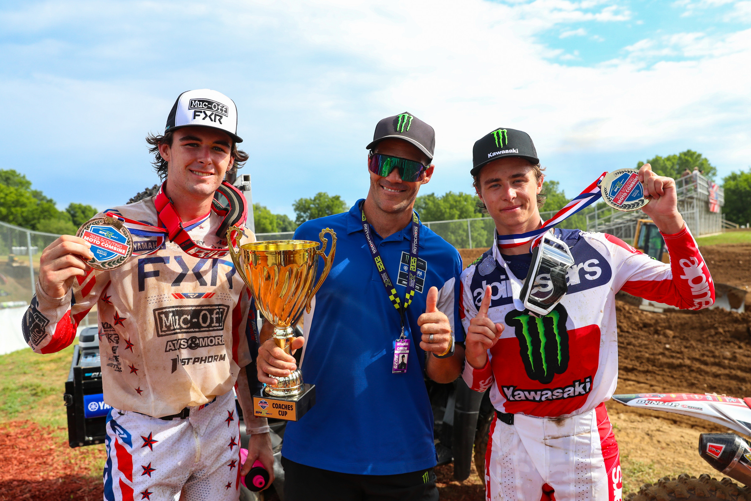 Turner and Gordon with winning coach Gareth Swanepoel