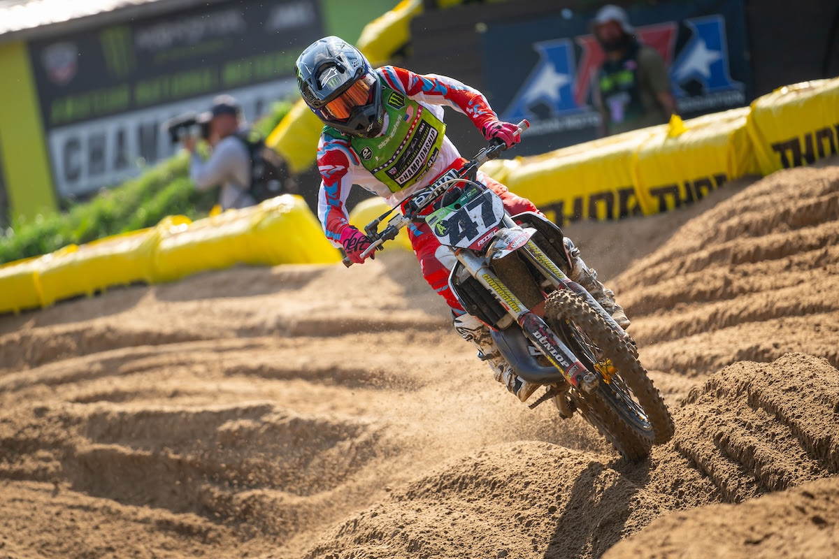 GasGas rider Colt Martin had one of the most impressive wins of the day in Supermini 1.