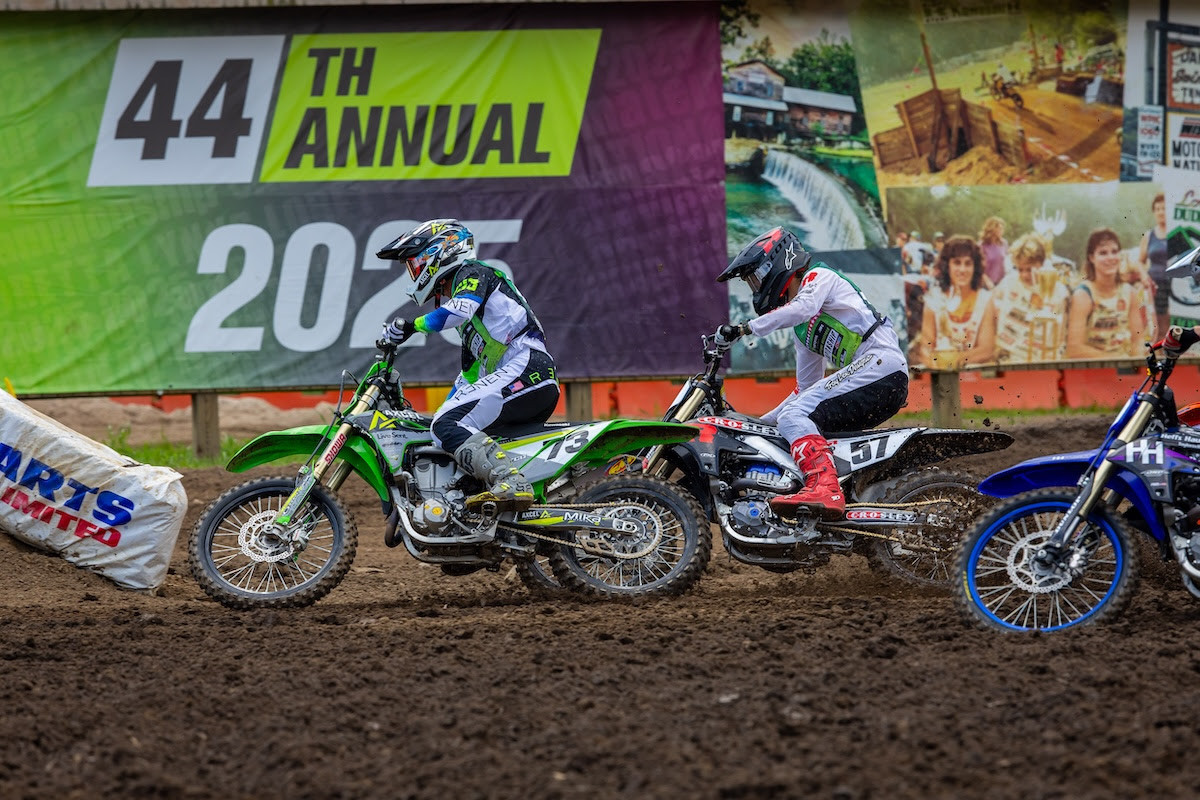 Yamaha rider Jacob Baumert (57) dominated the first moto of Junior (25+).