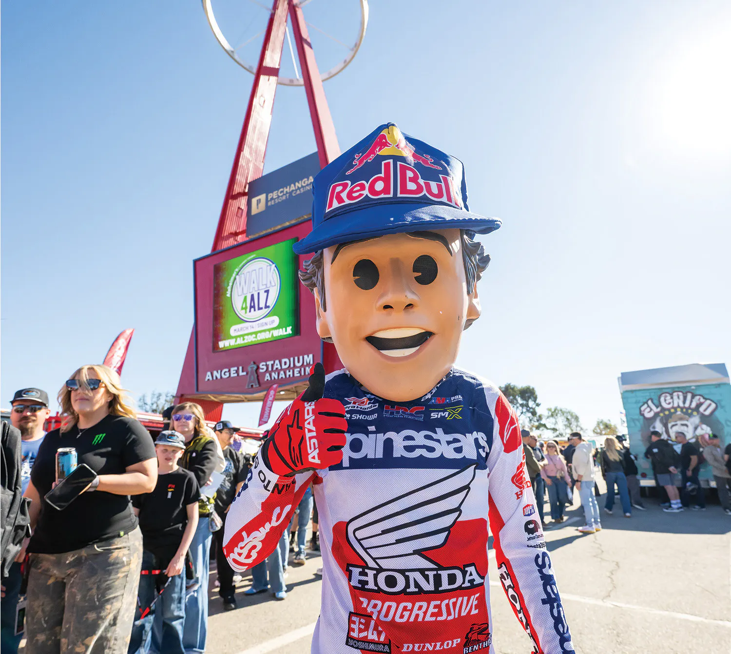 Jett&rsquo;s out, but Big Head Jett was a hit with the kids.