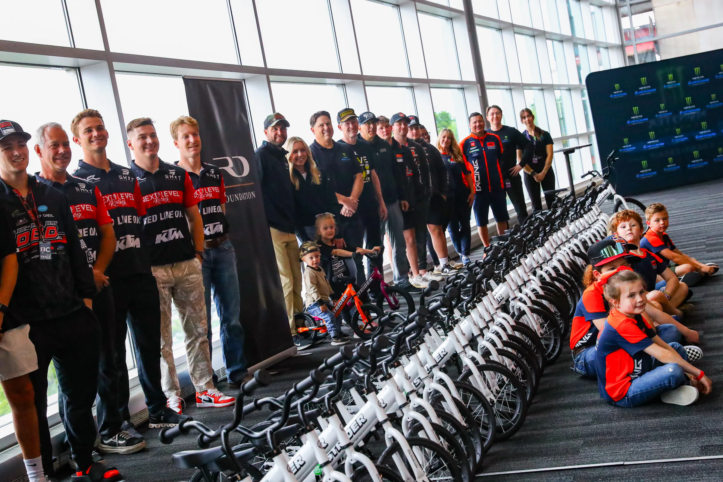 The paddock helped build bikes for the Ryan Dunge foundation.